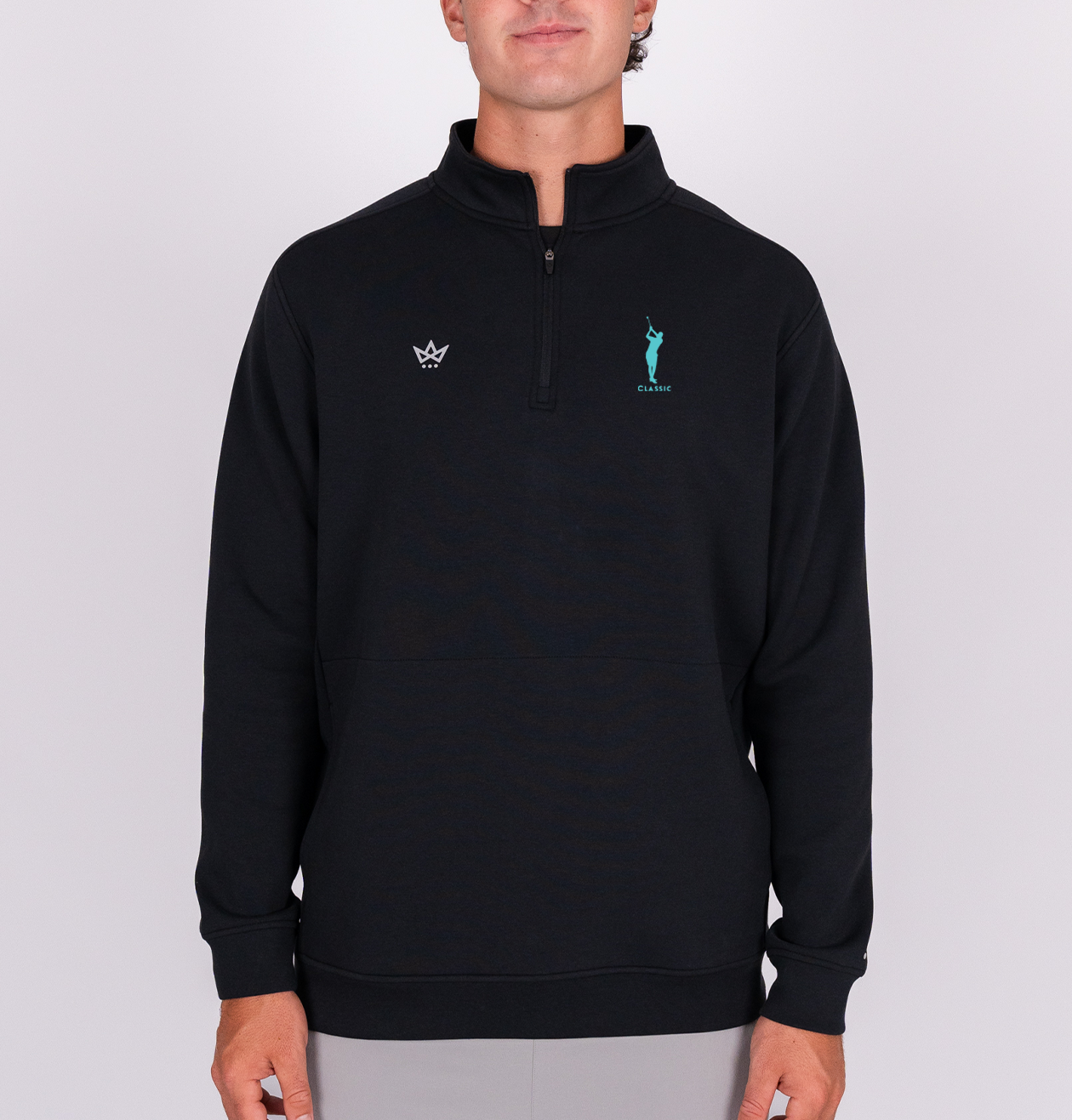 THE CHRISTL CLASSIC ROYALKNIT QUARTER-ZIP - ONYX