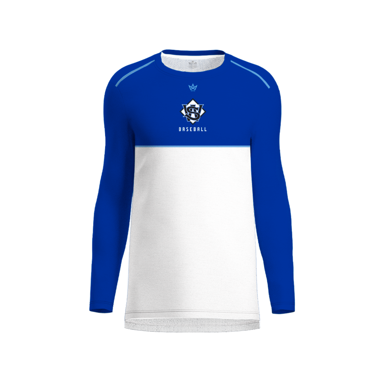 SARATOGA WILTON YOUTH BASEBALL AURA LS [BLUE/WHITE]