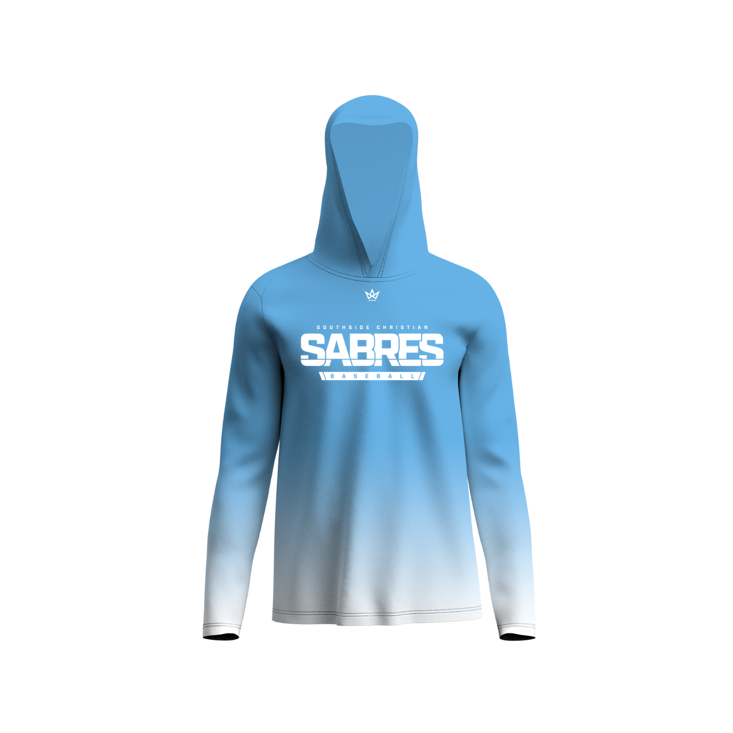 SOUTHSIDE CHRISTIAN SCHOOL BASEBALL PERFORMANCE LS HOODIE [LIGHT BLUE FADE]