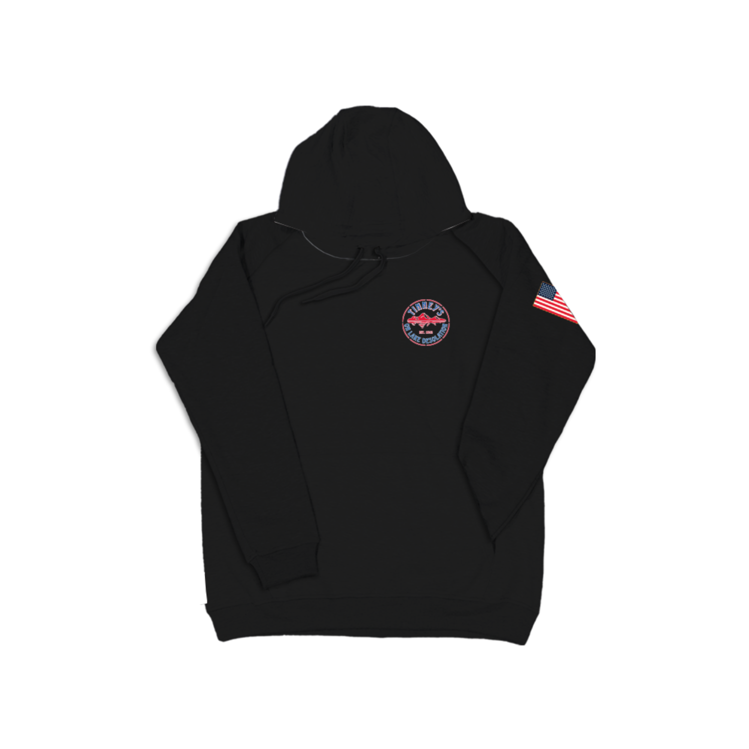 TINNEY'S COTTON FLEECE HOODIE - BLACK