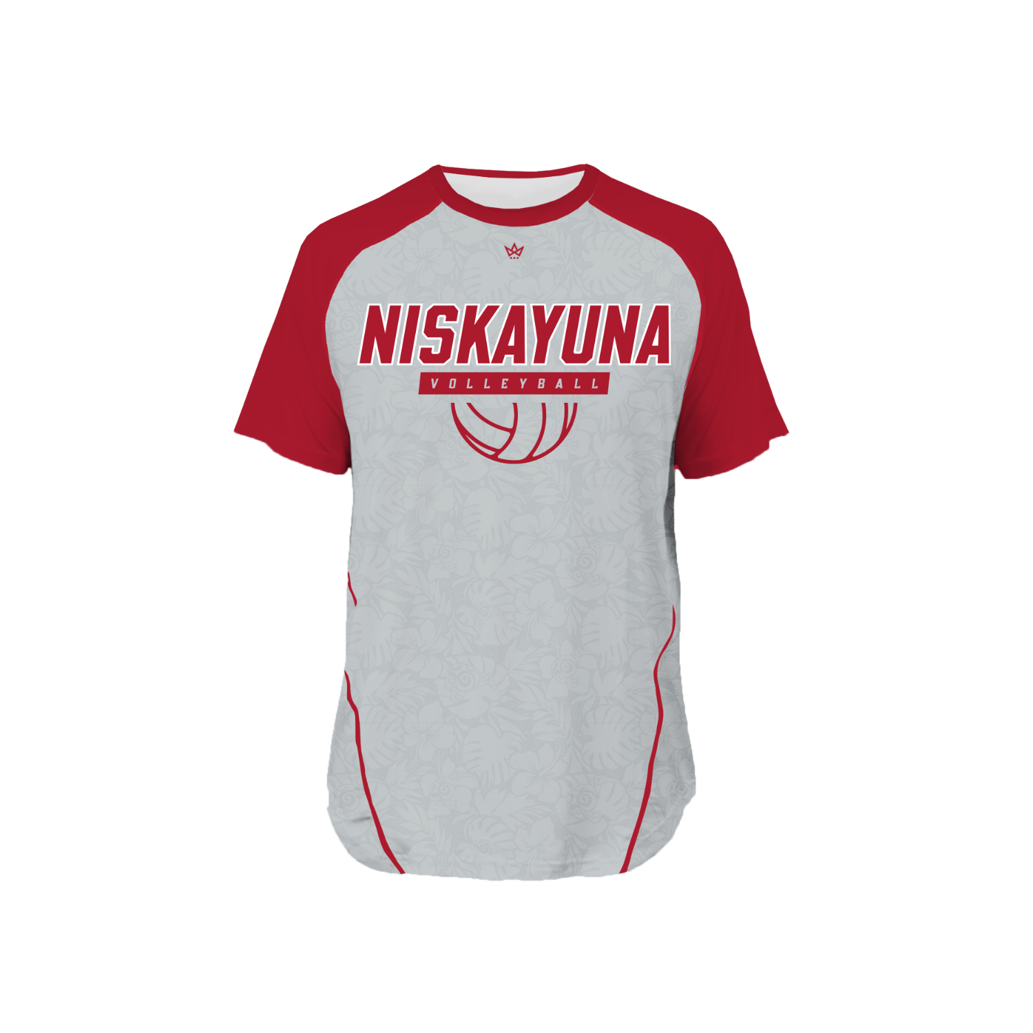NISKAYUNA BOYS VOLLEYBALL PRO VENTED SS TEE [GRAY/RED]