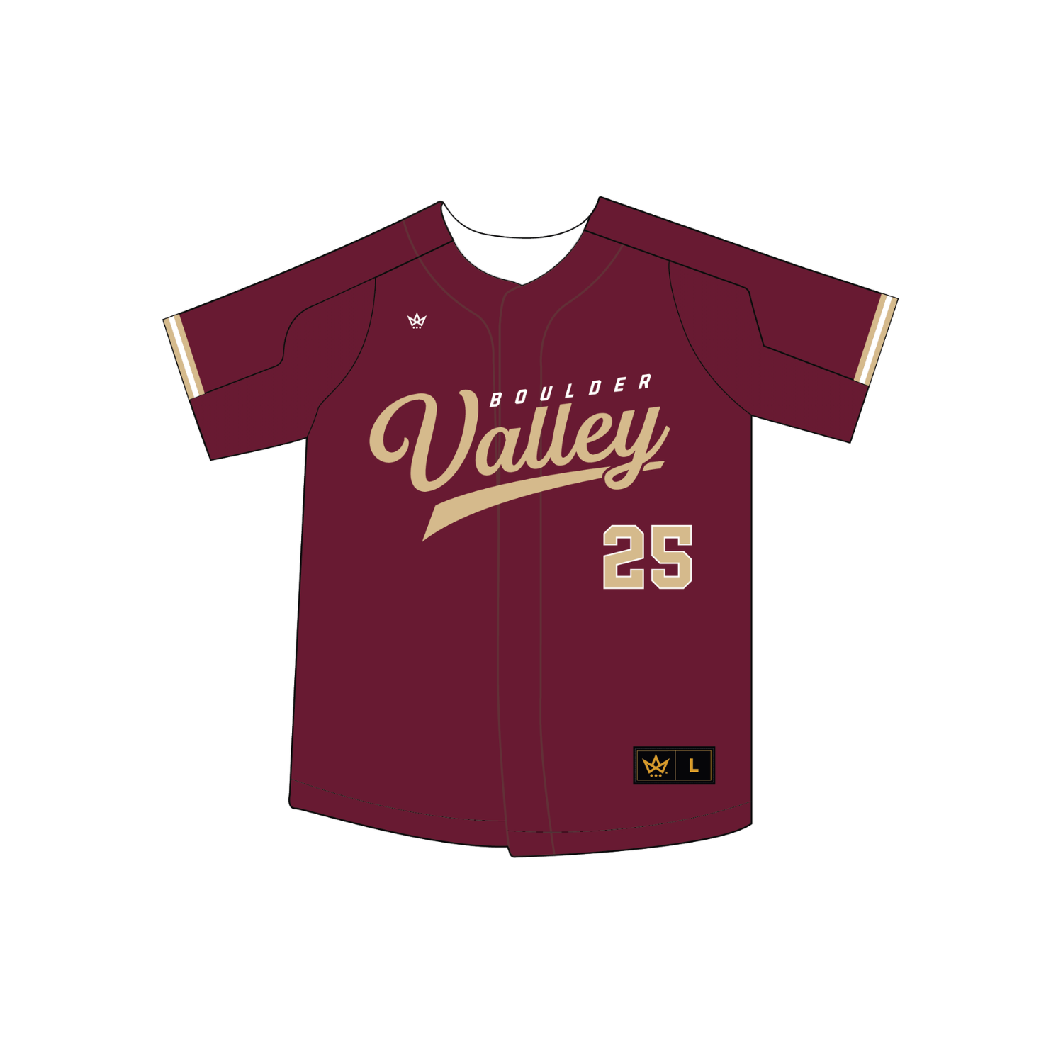 BOULDER VALLEY BASEBALL VENTUS FULL BUTTON JERSEY