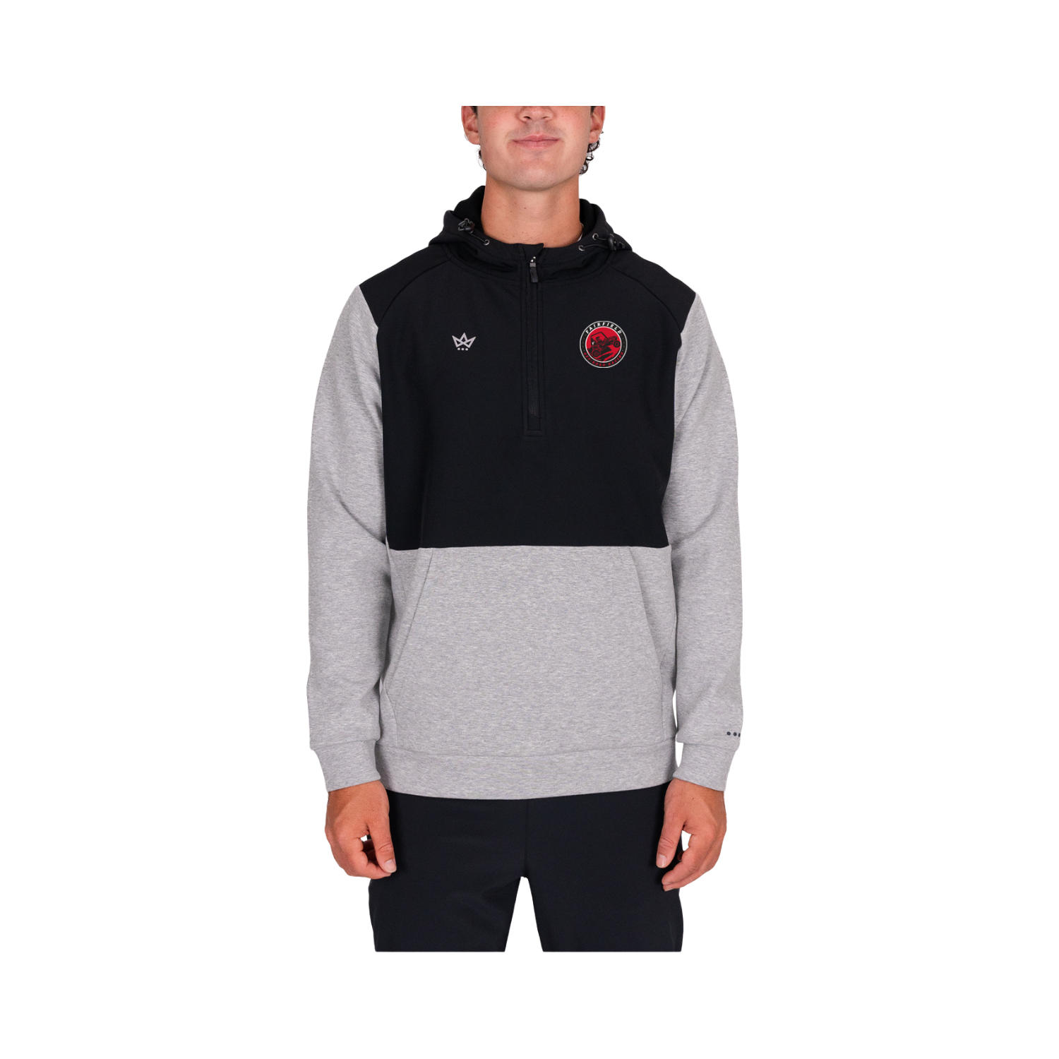 FAIRFIELD OFF ROAD RACING ROYALKNIT PANELED HOODIE - HEATHER STERLING / ONYX
