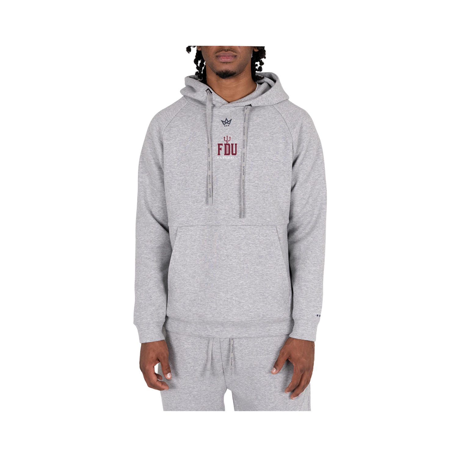 FDU BASEBALL ROYALKNIT HOODIE - STERLING HEATHER