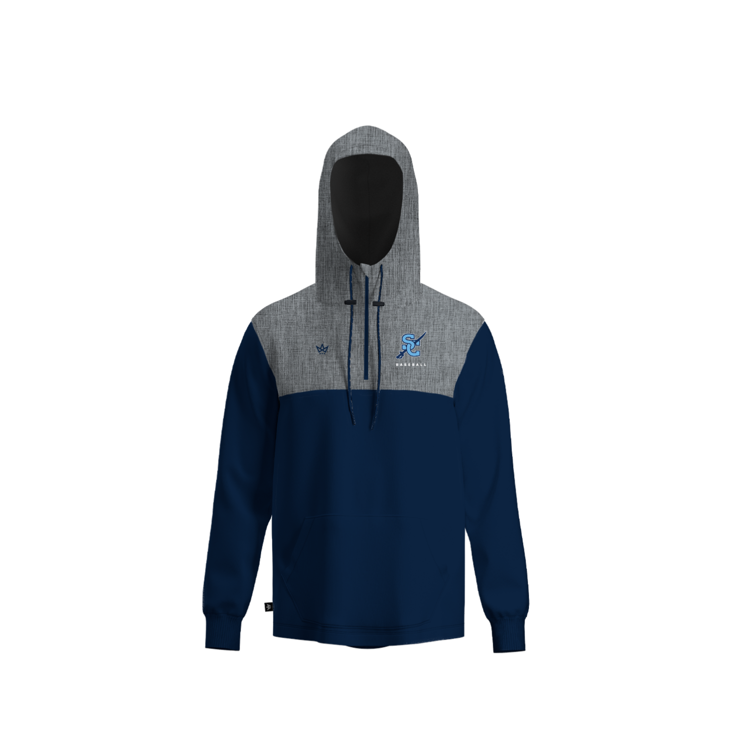 SOUTHSIDE CHRISTIAN SCHOOL BASEBALL PANELED HOODIE [NAVY/GREY]