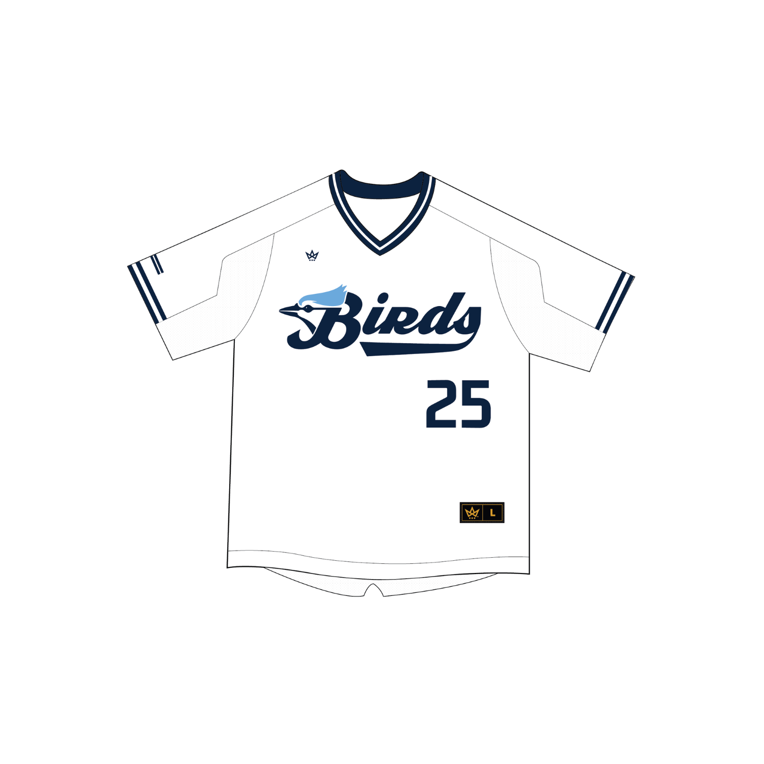 JAYBIRD BASEBALL BASEBALL VENTUS V-NECK JERSEY - WHITE