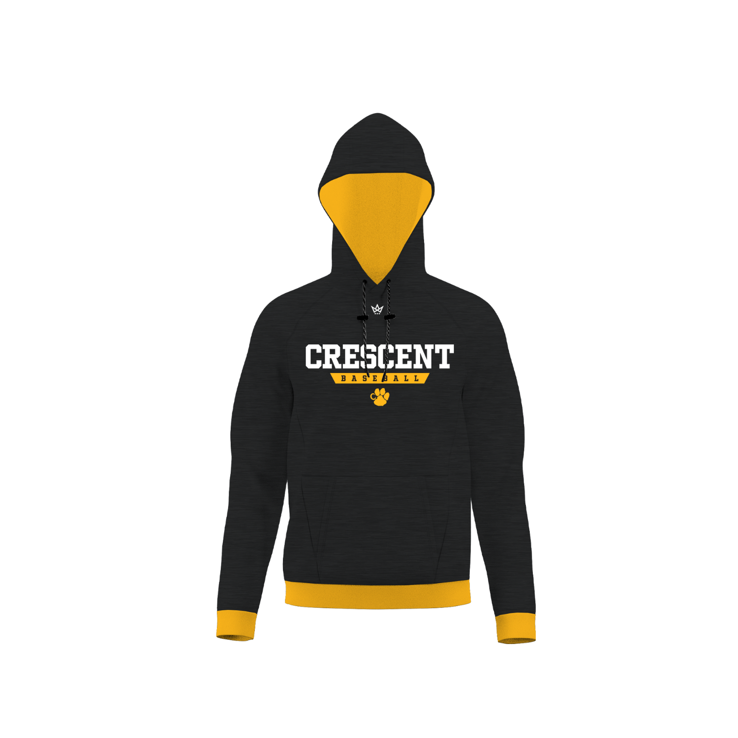 CRESCENT HS BASEBALL SUB PERFORMANCE FLEECE HOODIE [BLACK/YELLOW]