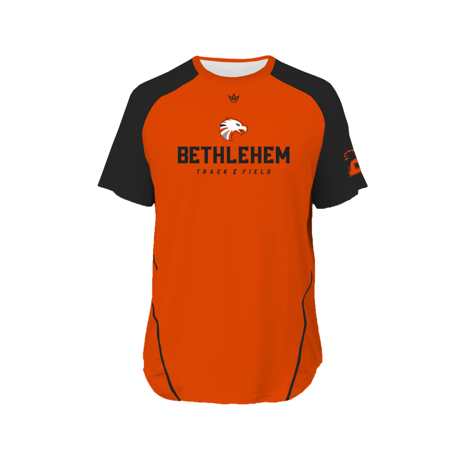 BETHLEHEM TRACK & FIELD PRO VENTED SS TEE [ORANGE/BLACK]