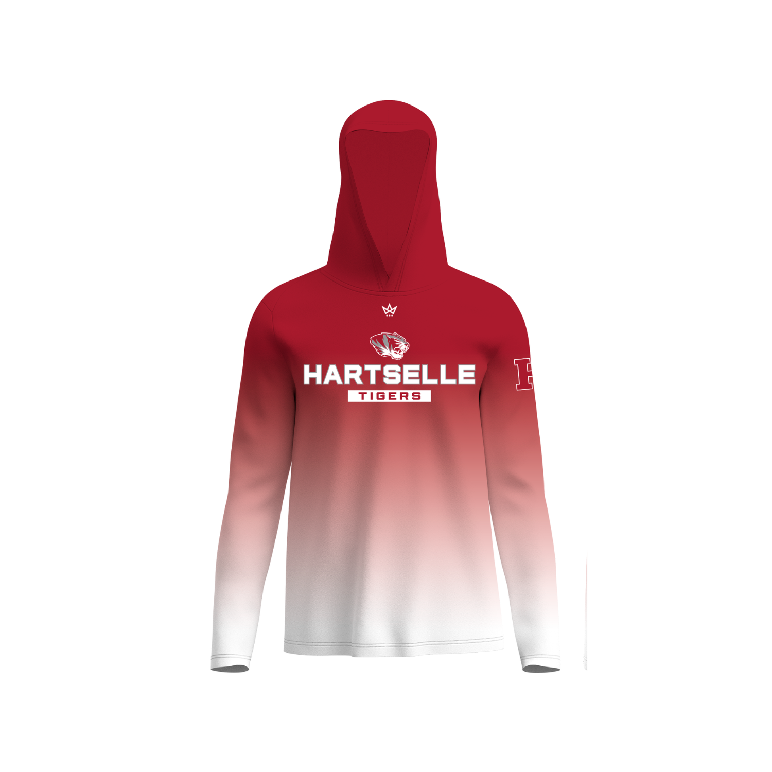 HARTSELLE HIGH SCHOOL PERFORMANCE LS HOODIE [RED FADE]