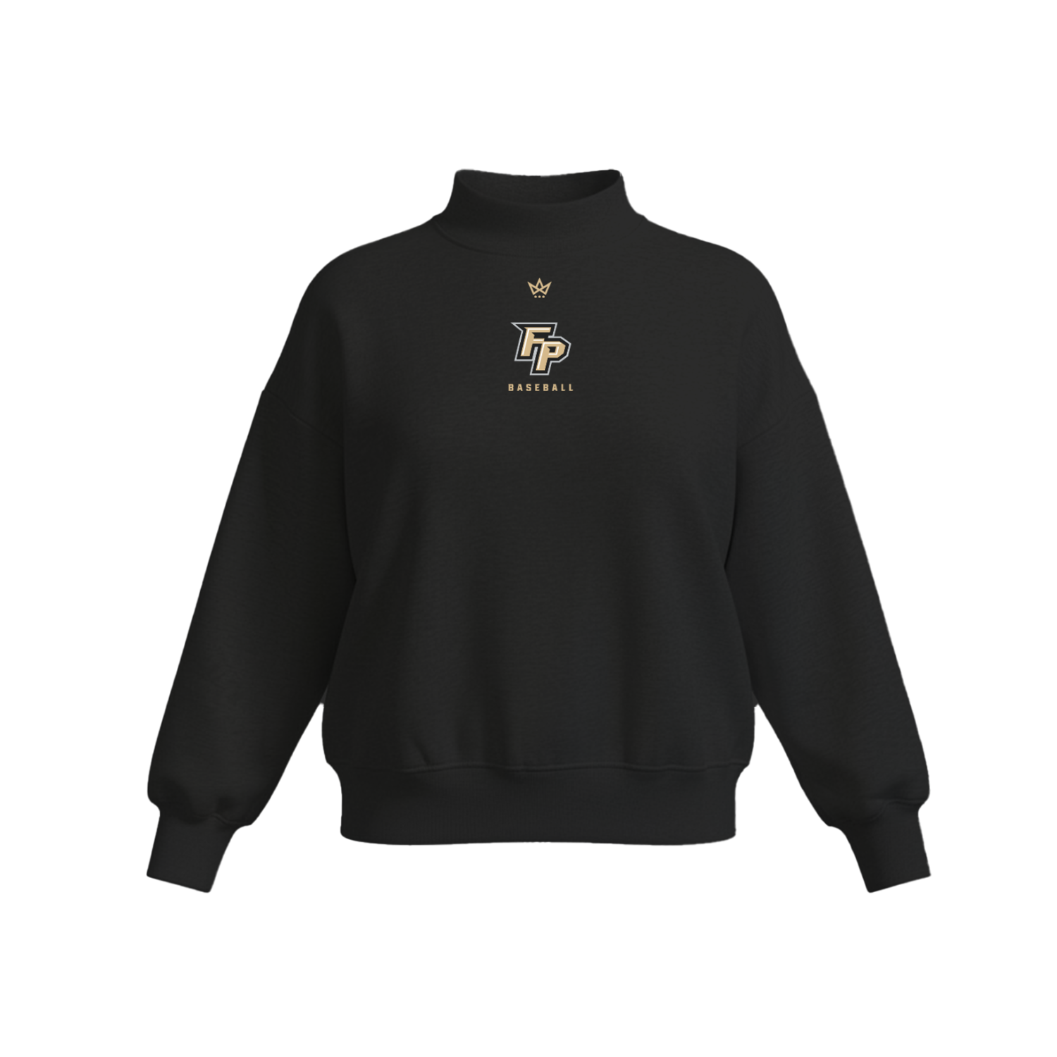 FORT PAYNE HS BASEBALL WOMEN'S COTTON FLEECE MOCKNECK [BLACK]