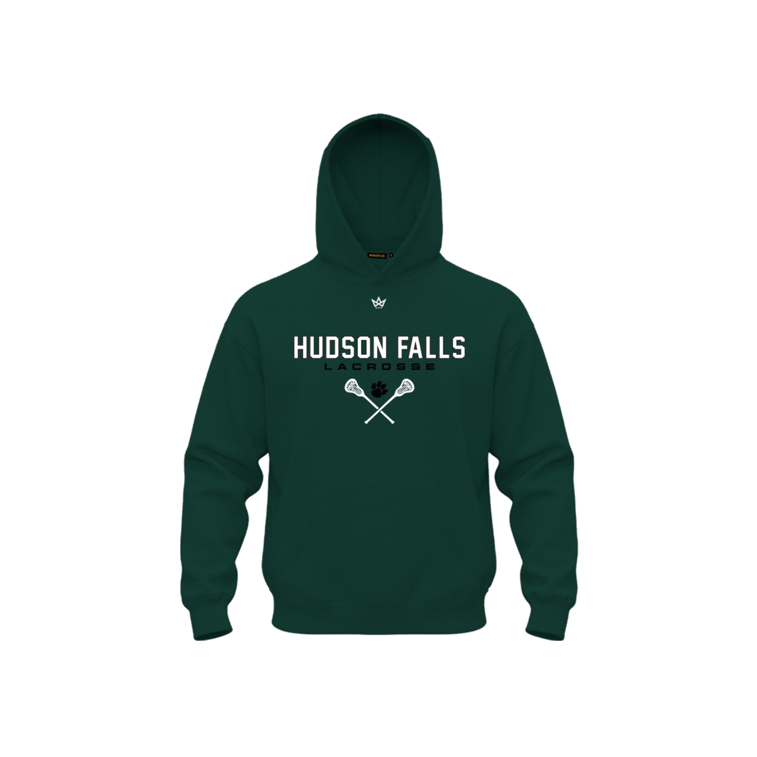 HUDSON FALLS LACROSSE COTTON FLEECE HOODIE - GREEN