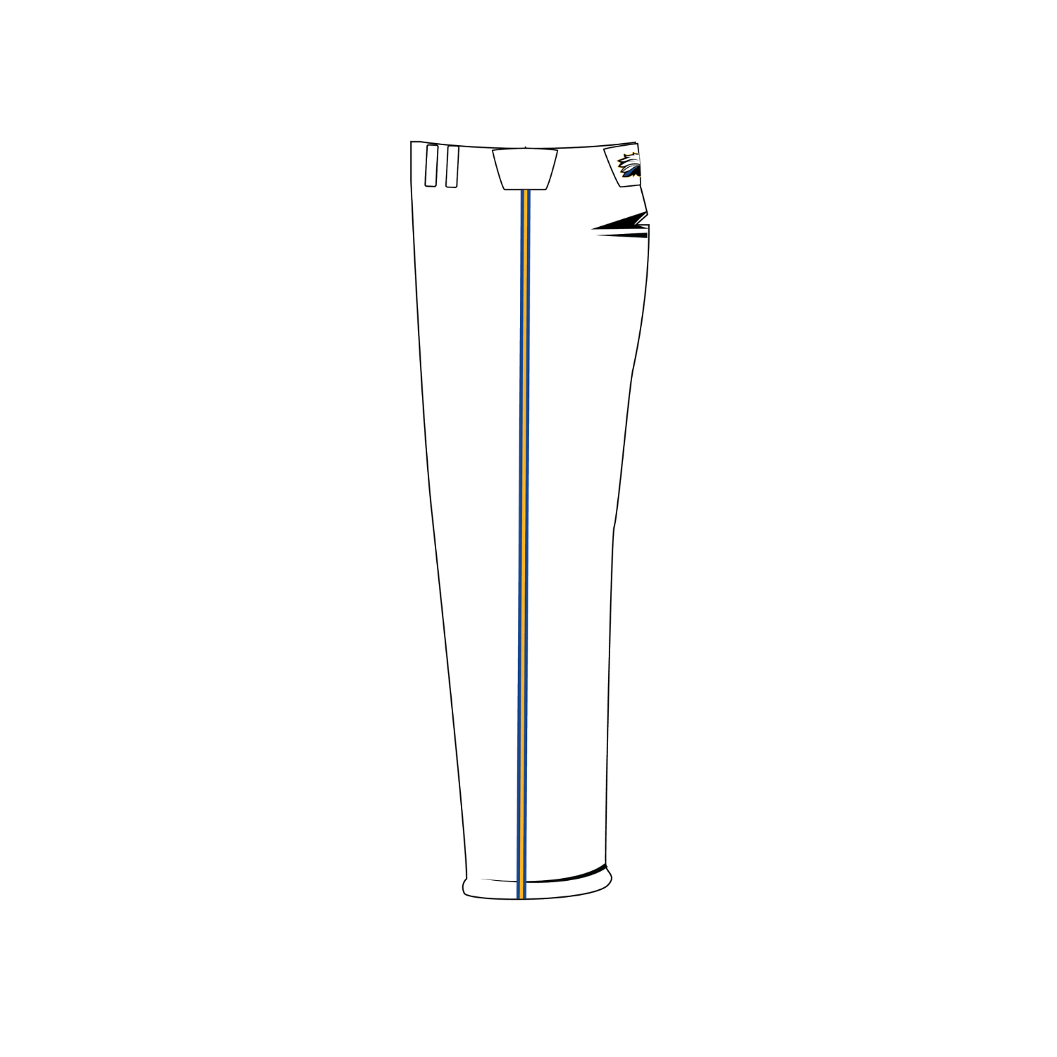 NORTH BRUNSWICK BASEBALL BASEBALL LONG PANTS ELASTIC BOTTOM - WHITE