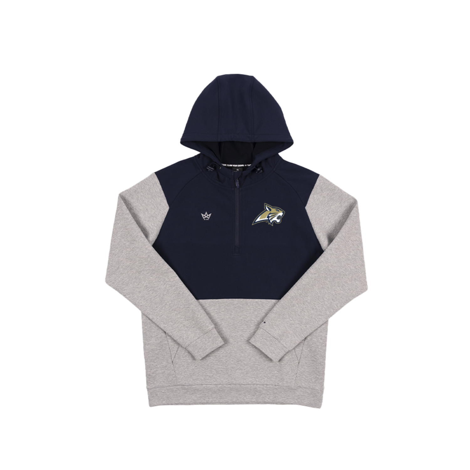 APALACHEE HIGH SCHOOL STAFF ROYALKNIT PANELED HOODIE - HEATHER STERLING / NAVY