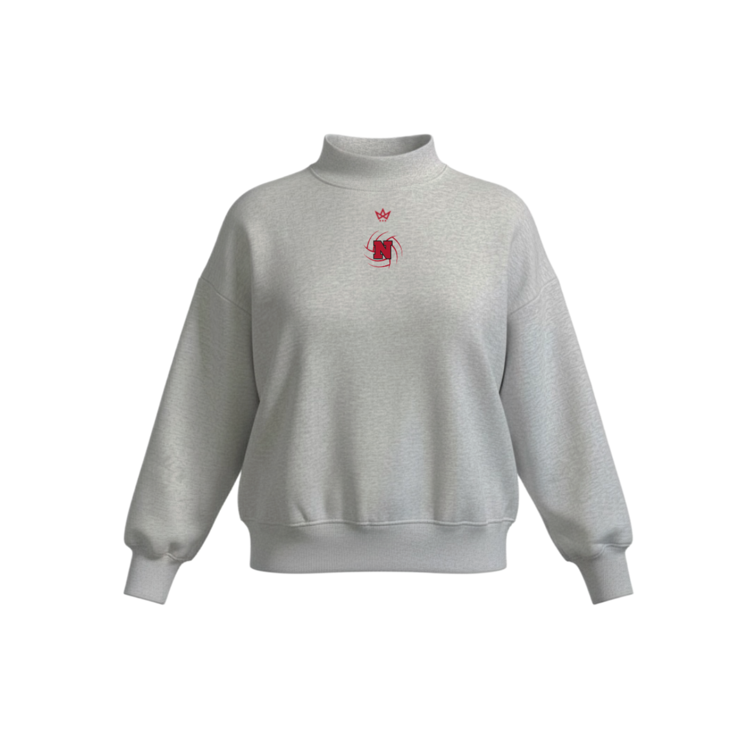 NISKAYUNA BOYS VOLLEYBALL WOMEN'S COTTON FLEECE MOCKNECK [GRAY]