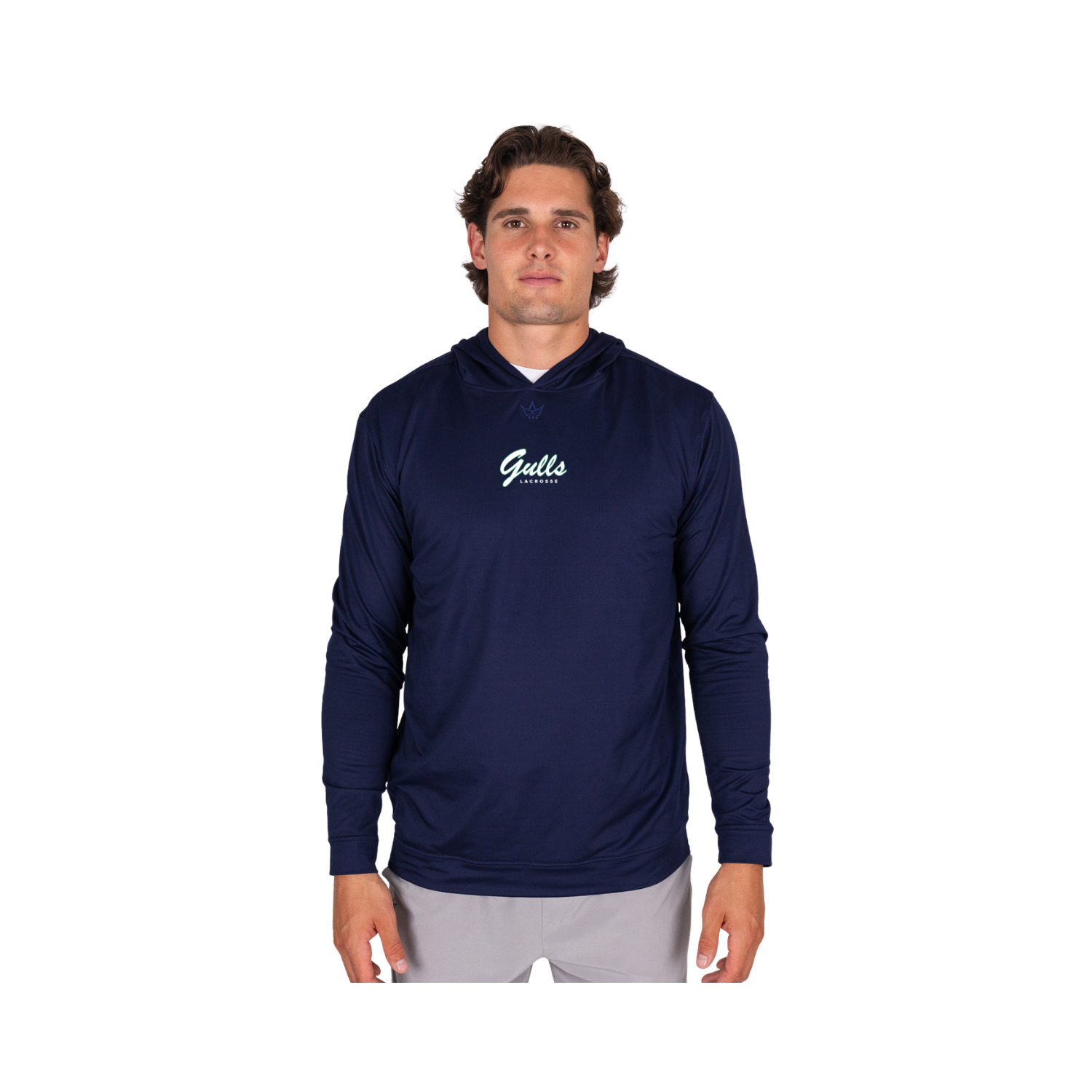 ENDICOTT LACROSSE GRIDKNIT HOODIE - NAVY