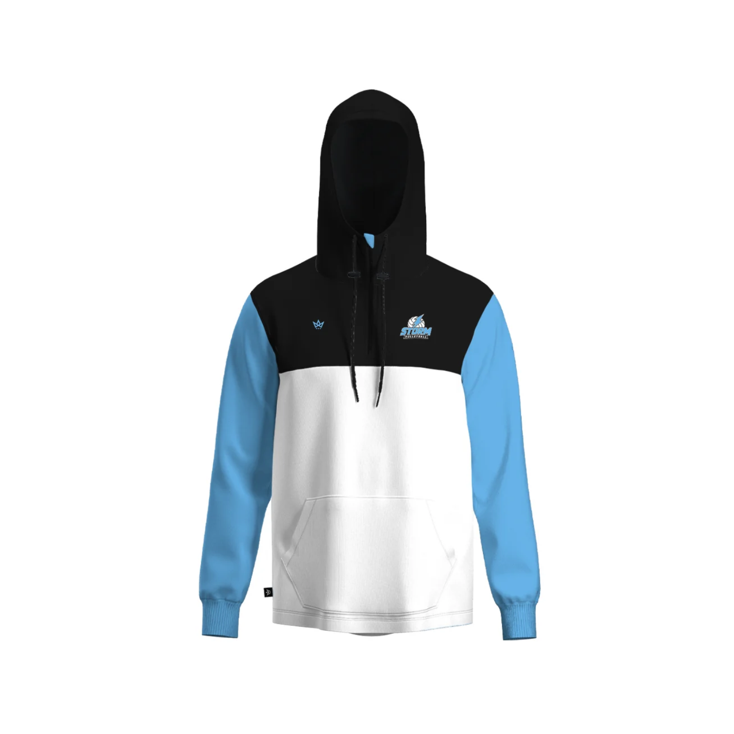 STORM VOLLEYBALL CLUB PANELED HOODIE - BLACK/WHITE/BLUE