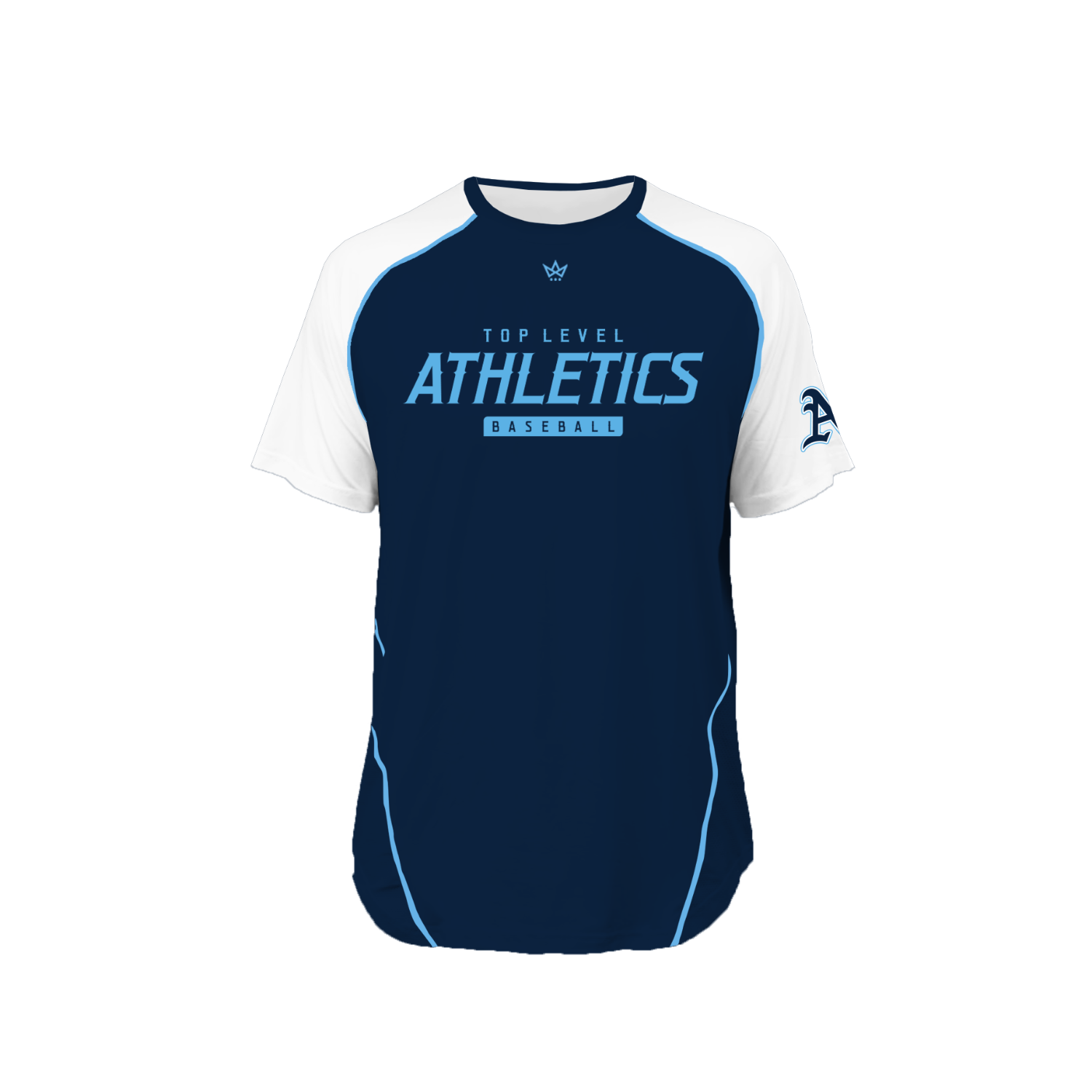 TOP LEVEL ATHLETICS BASEBALL PRO VENTED SS TEE [BLUE]