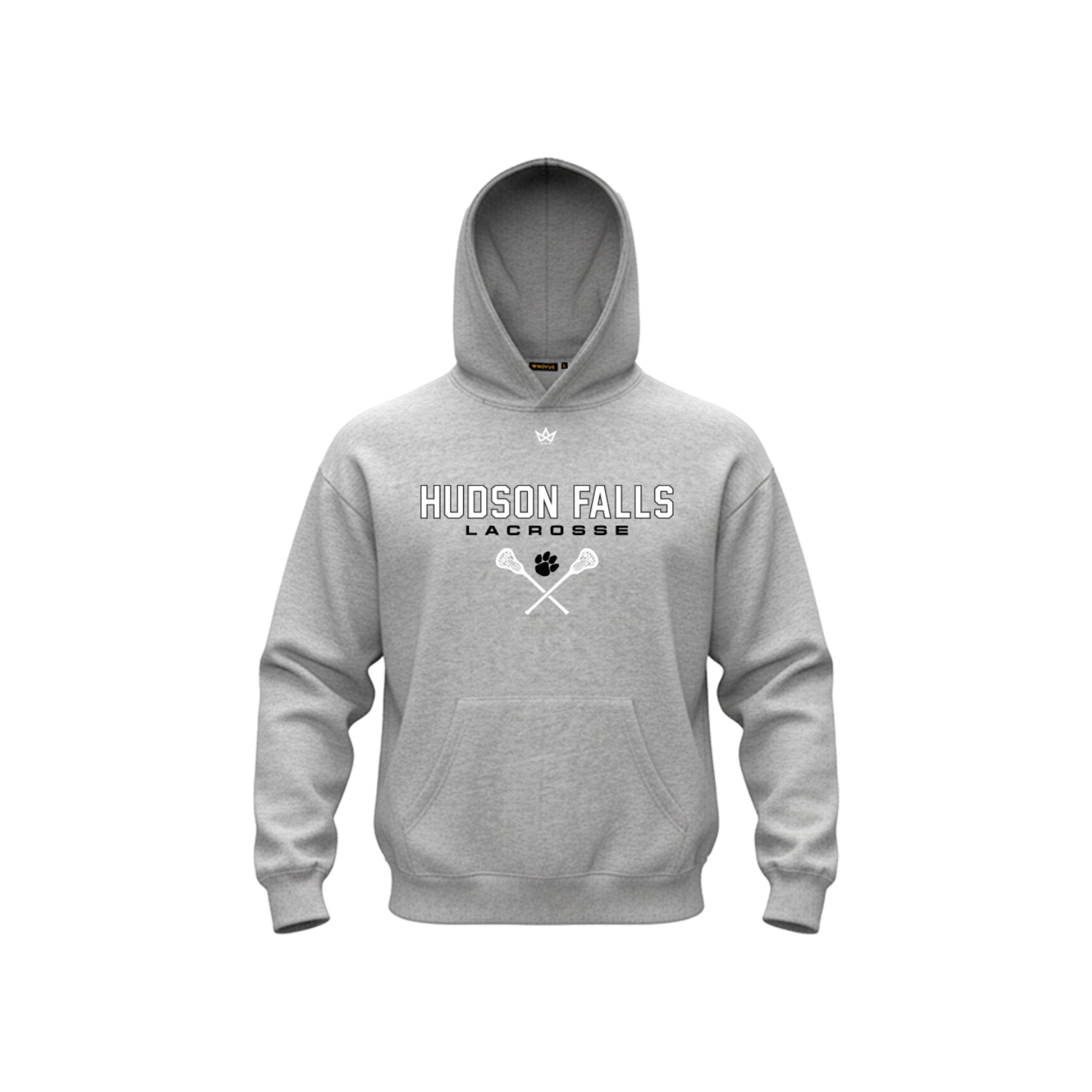 HUDSON FALLS LACROSSE COTTON FLEECE HOODIE - GREY
