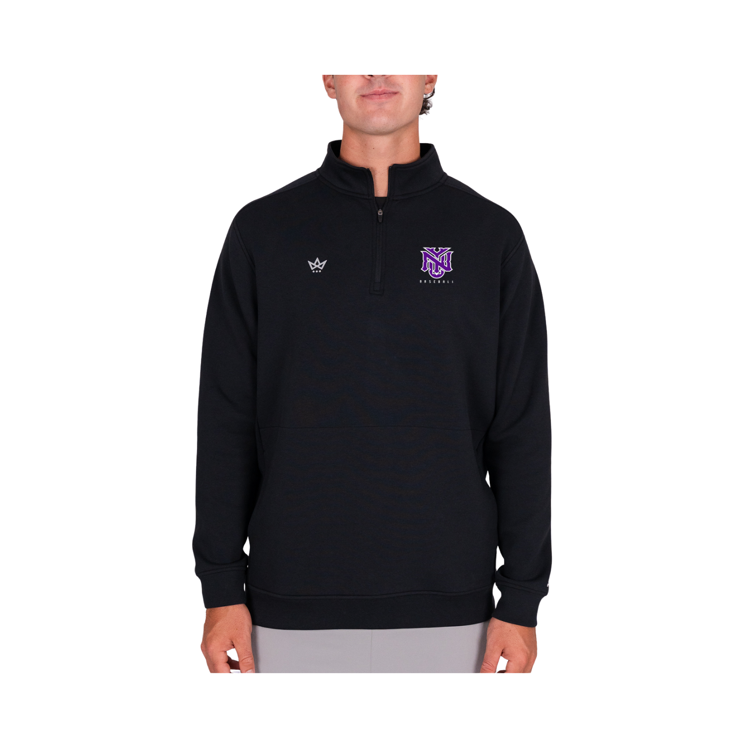 NYU BASEBALL ROYALKNIT QUARTER-ZIP - ONYX