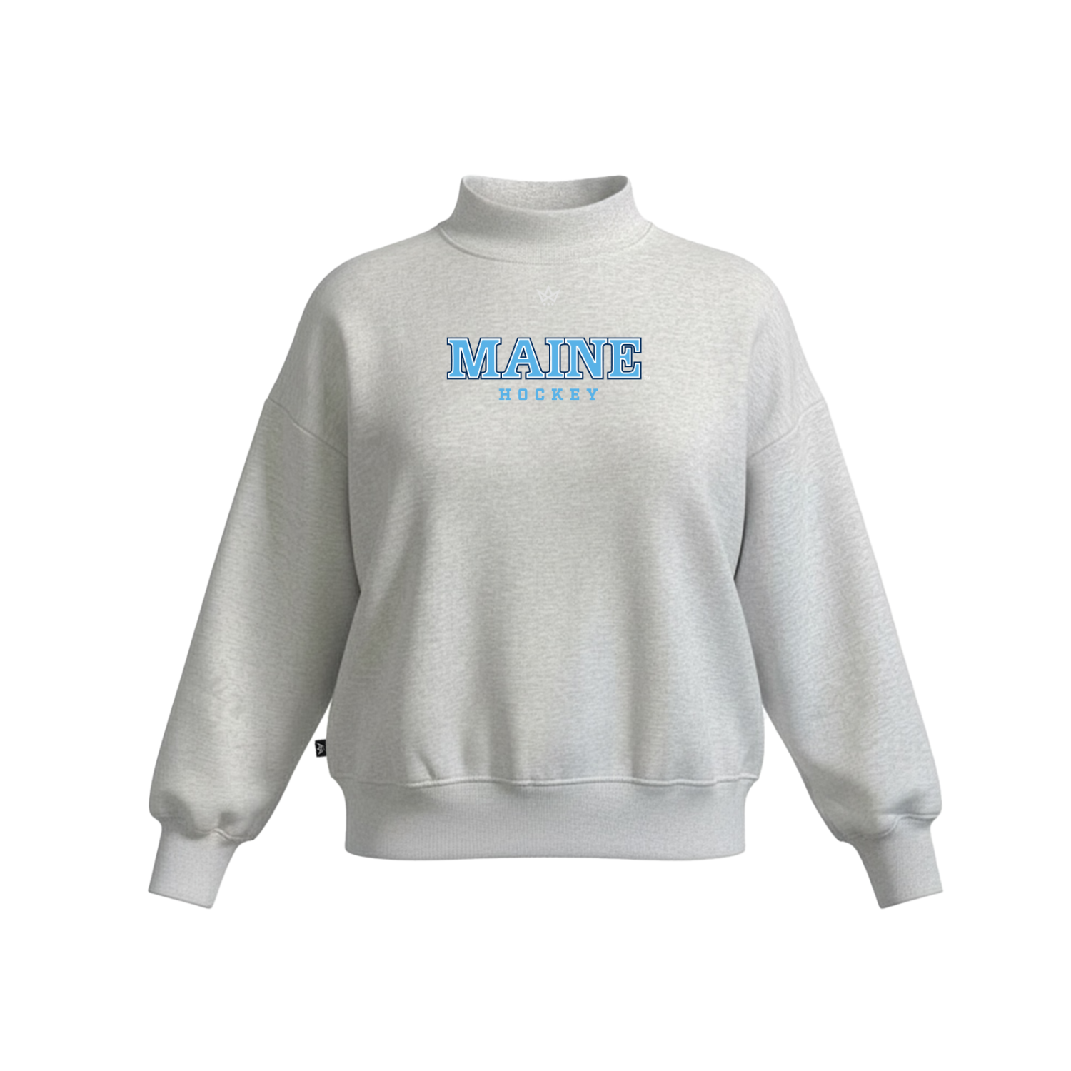 UMAINE HOCKEY WOMEN'S COTTON FLEECE MOCKNECK - EMB [ASH]