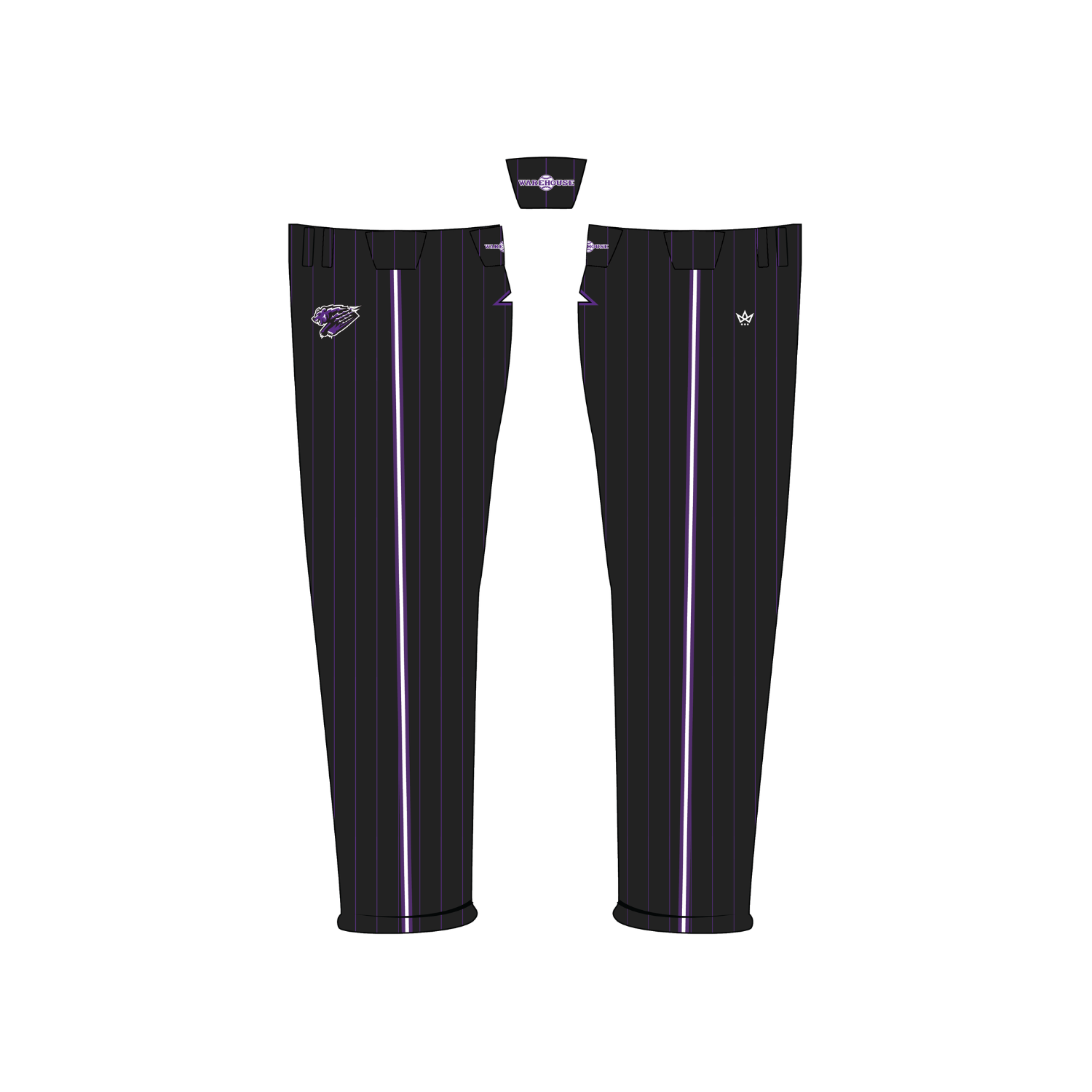 BASEBALL WAREHOUSE BASEBALL LONG PANTS - OPEN BOTTOMS [GRIZZLIES]