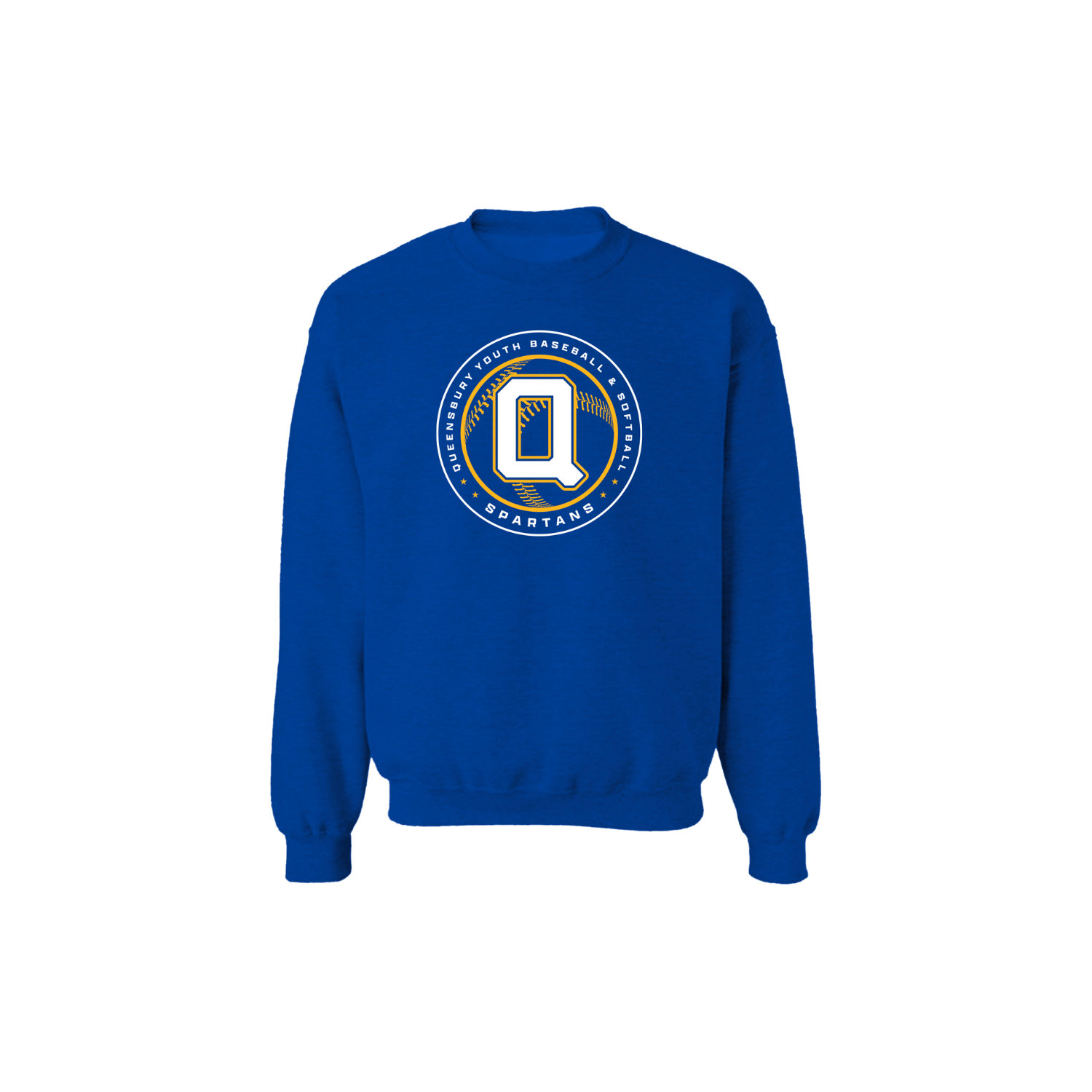 QUEENSBURY YOUTH BASEBALL & SOFTBALL BASIC COTTON FLEECE CREWNECK