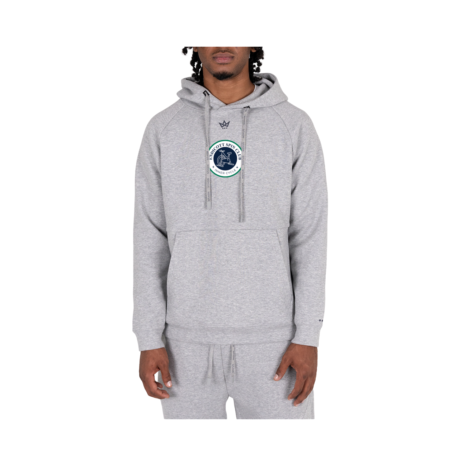 ENDICOTT SPIN CLUB ROYALKNIT HOODIE - STERLING HEATHER