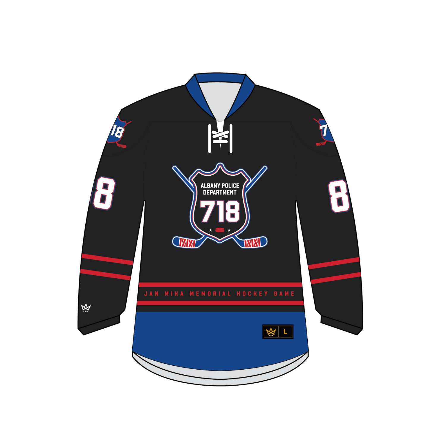 ALBANY PD FUNDRAISER HOCKEY SUBLIMATED GAME WEIGHT JERSEY