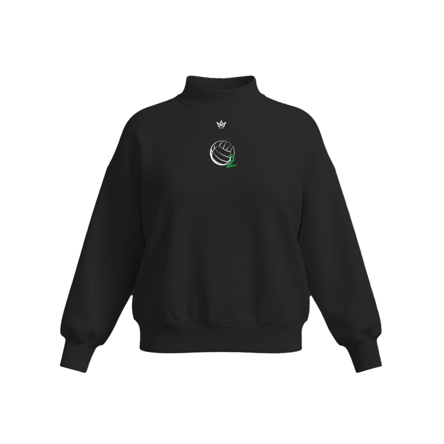 OXYGEN VOLLEYBALL CLUB WOMEN'S COTTON FLEECE MOCKNECK - EMB [BLACK]