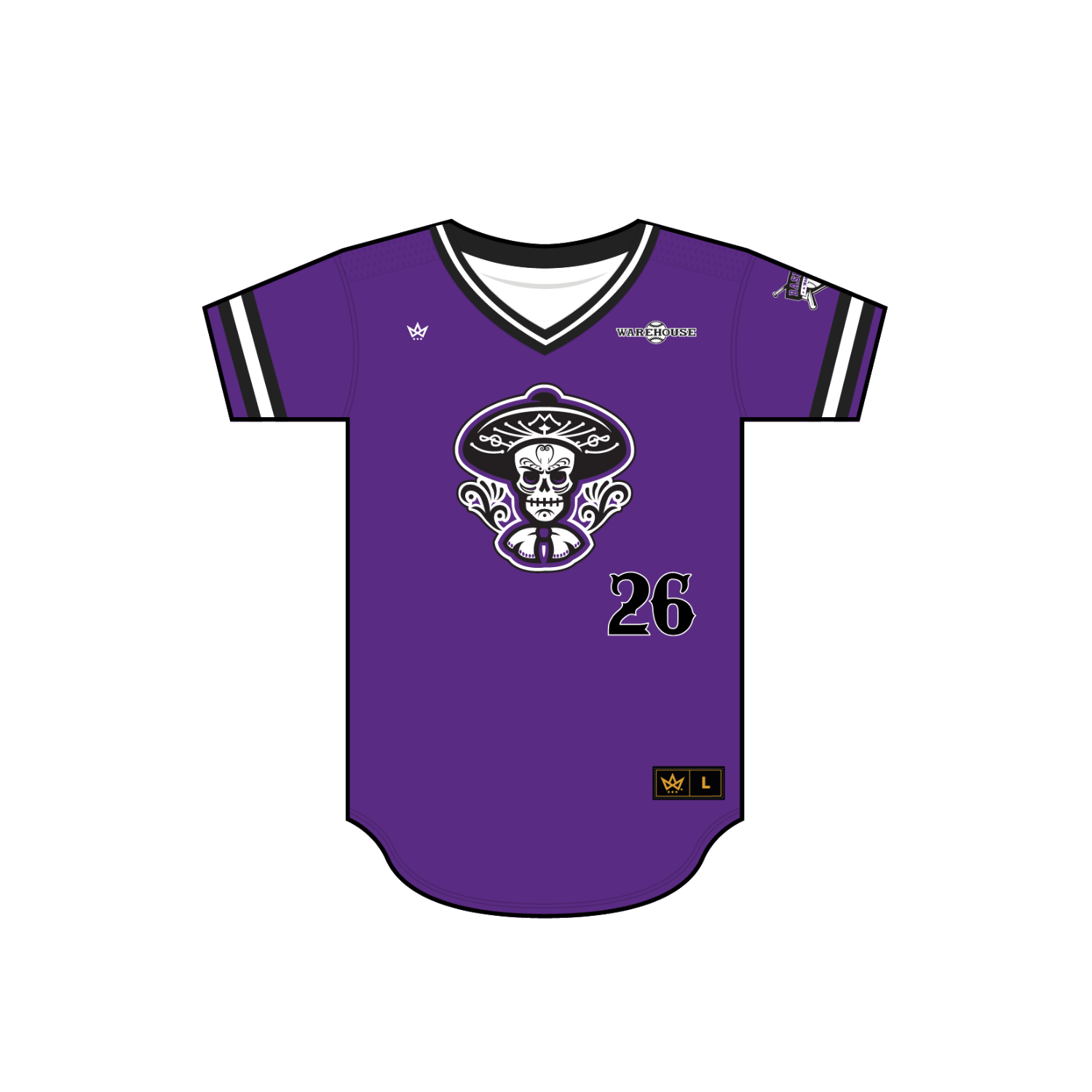 BASEBALL WAREHOUSE MARIACHIS BASEBALL V-NECK JERSEY