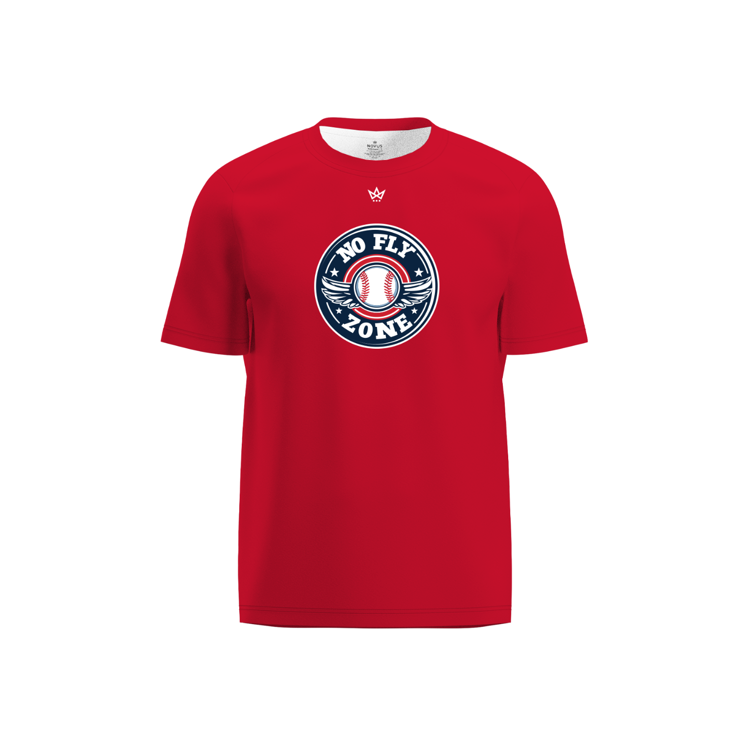 NO FLY ZONE BASEBALL PERFORMANCE SS TEE - RED