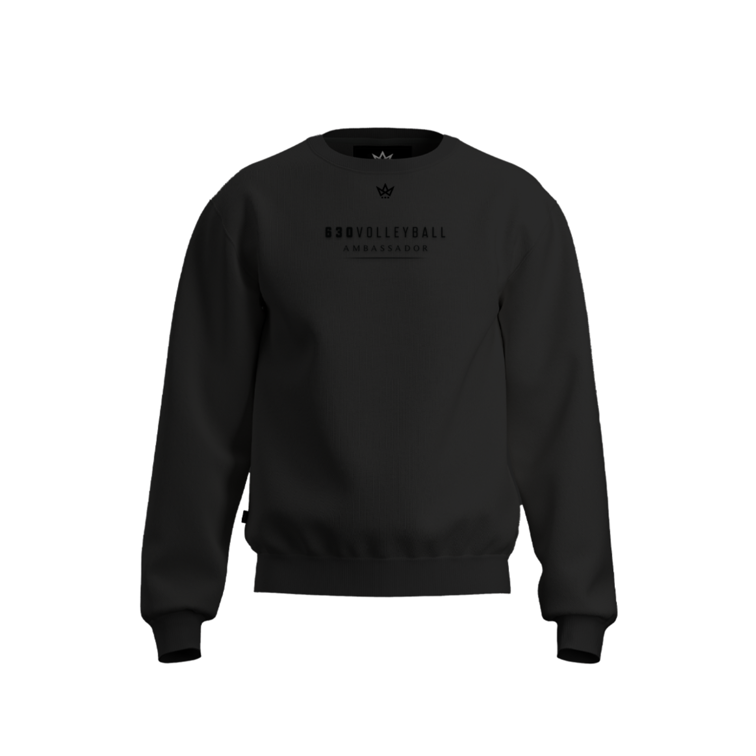 630 VOLLEYBALL AMBASSADOR COTTON FLEECE CREWNECK [BLACK/BLACK EMBROIDERY]