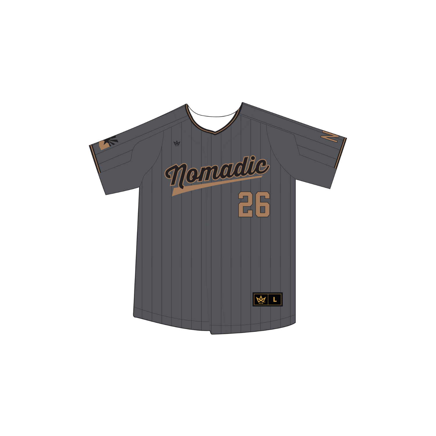 NOMADIC BASEBALL '26 SUMMER BASEBALL VENTUS FULL BUTTON JERSEY - GREY
