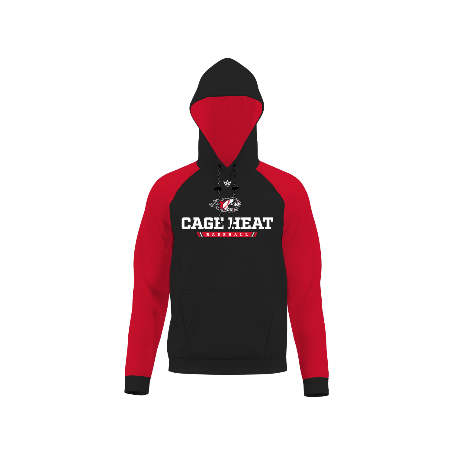 THE CAGE HEAT BASEBALL & SOFTBALL SUB PERFORMANCE FLEECE HOODIE [BLACK/RED]