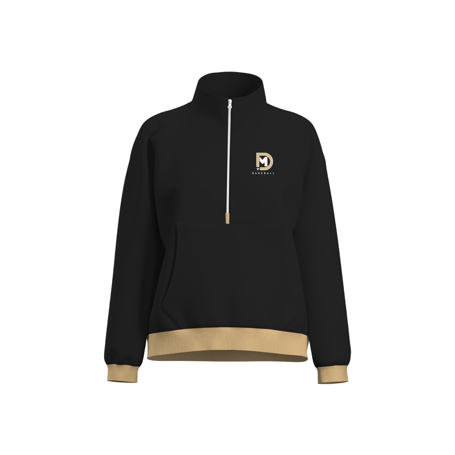 DOUBLE MAJOR BASEBALL WOMEN'S COTTON FLEECE HALF-ZIP