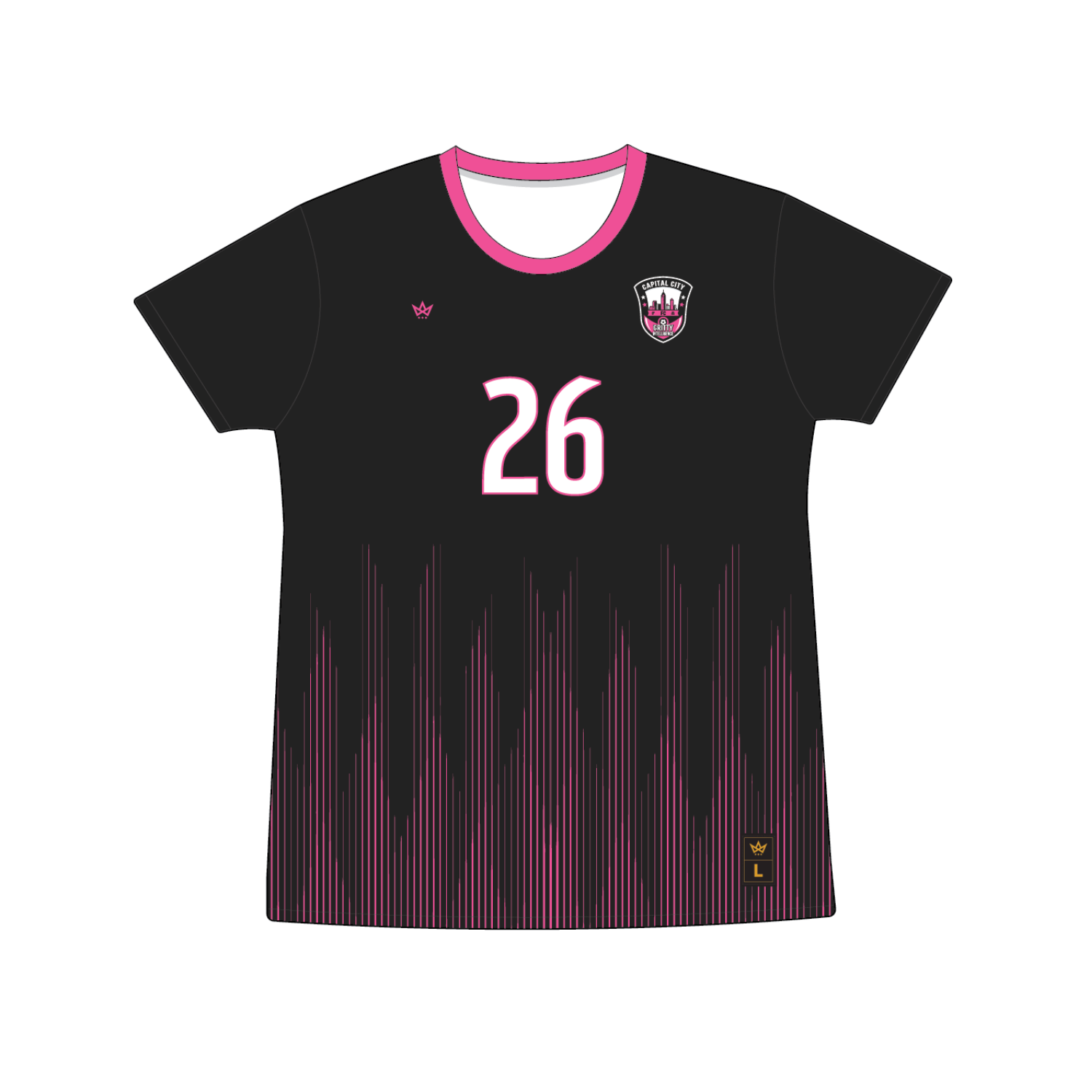 CAPITAL CITY FC WOMEN'S SOCCER GAME JERSEY (CREW) [WOMENS GAME BLACK]