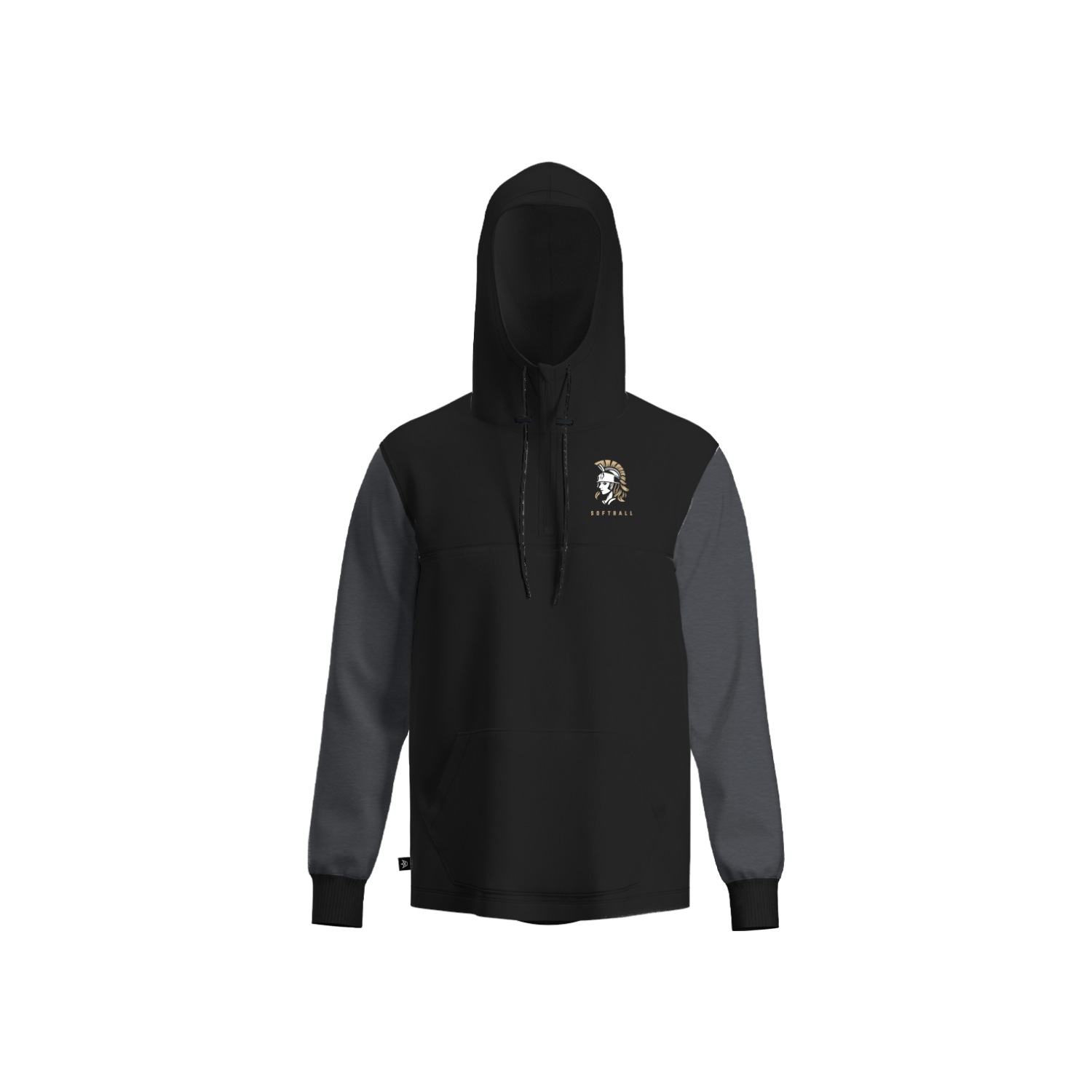 VICTORY SOFTBALL PANELED HOODIE - BLACK