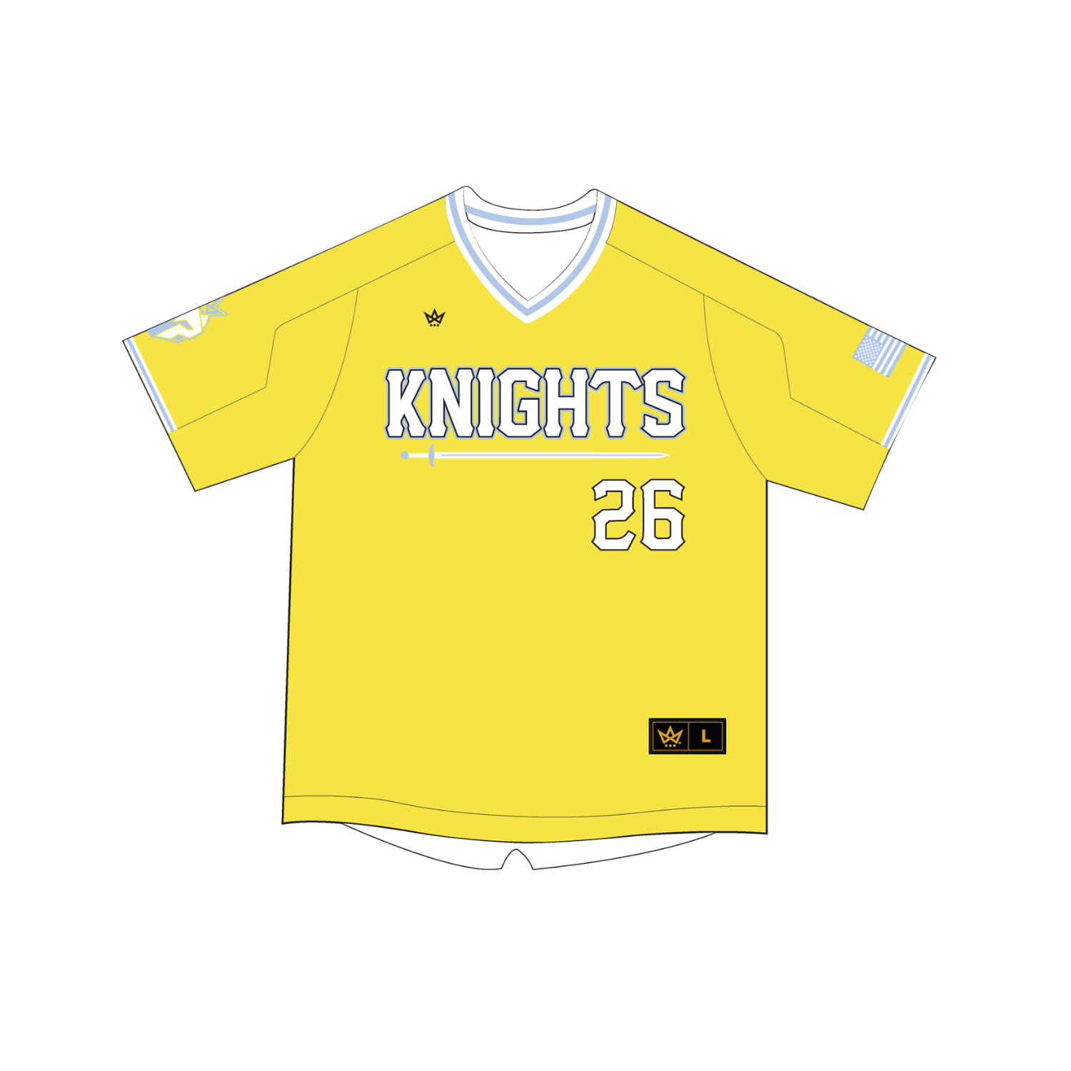 NOVUS KNIGHTS (SC) BASEBALL VENTUS V-NECK JERSEY [YELLOW]