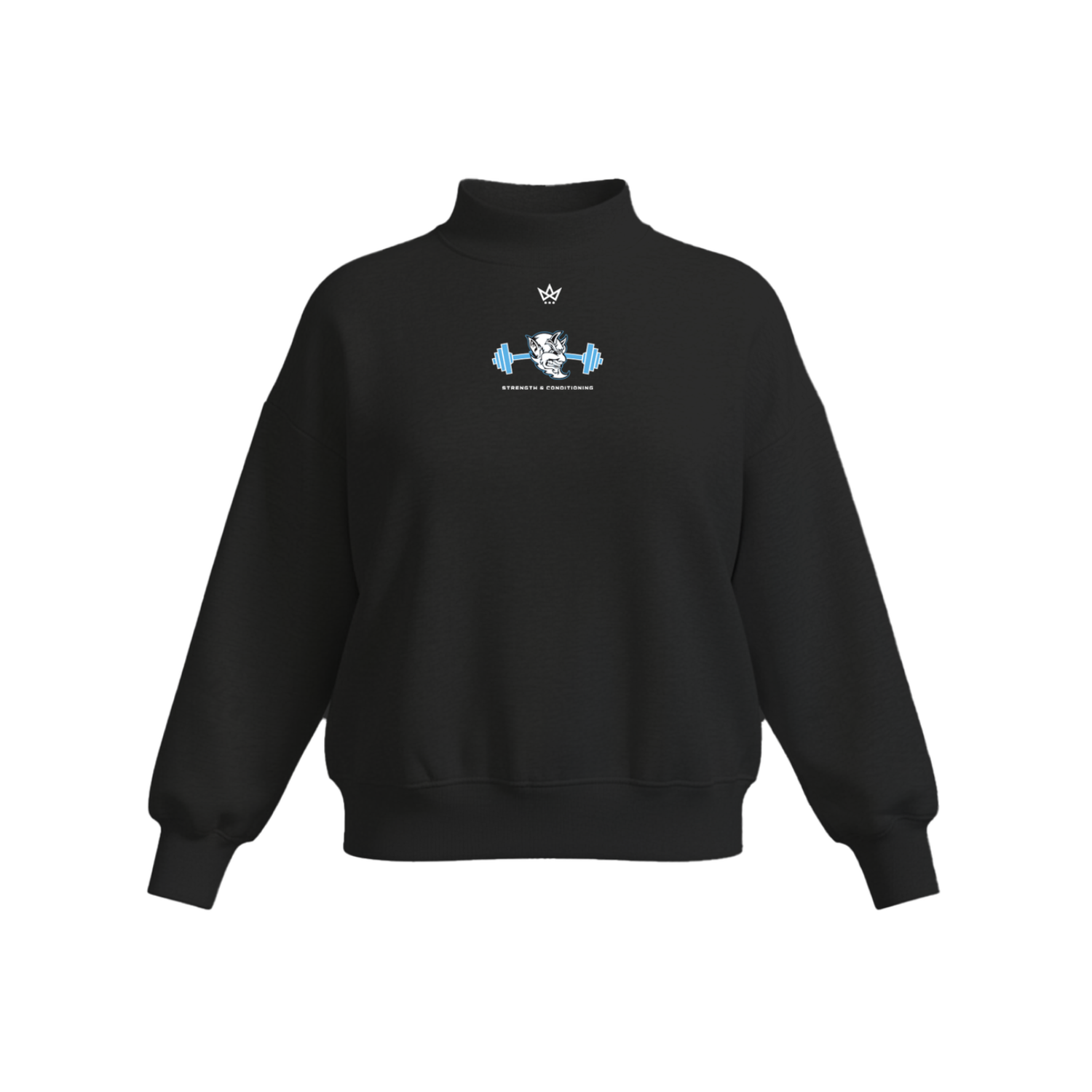 COLUMBIA STRENGTH & CONDITIONING WOMEN'S COTTON FLEECE MOCKNECK - EMB [BLACK]