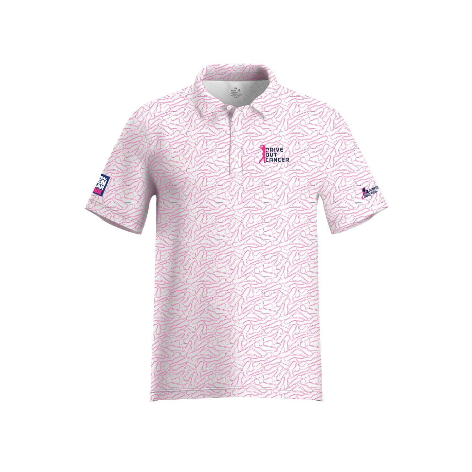 DRIVE OUT CANCER SUB PERFORMANCE POLO [PINK PATTERN]