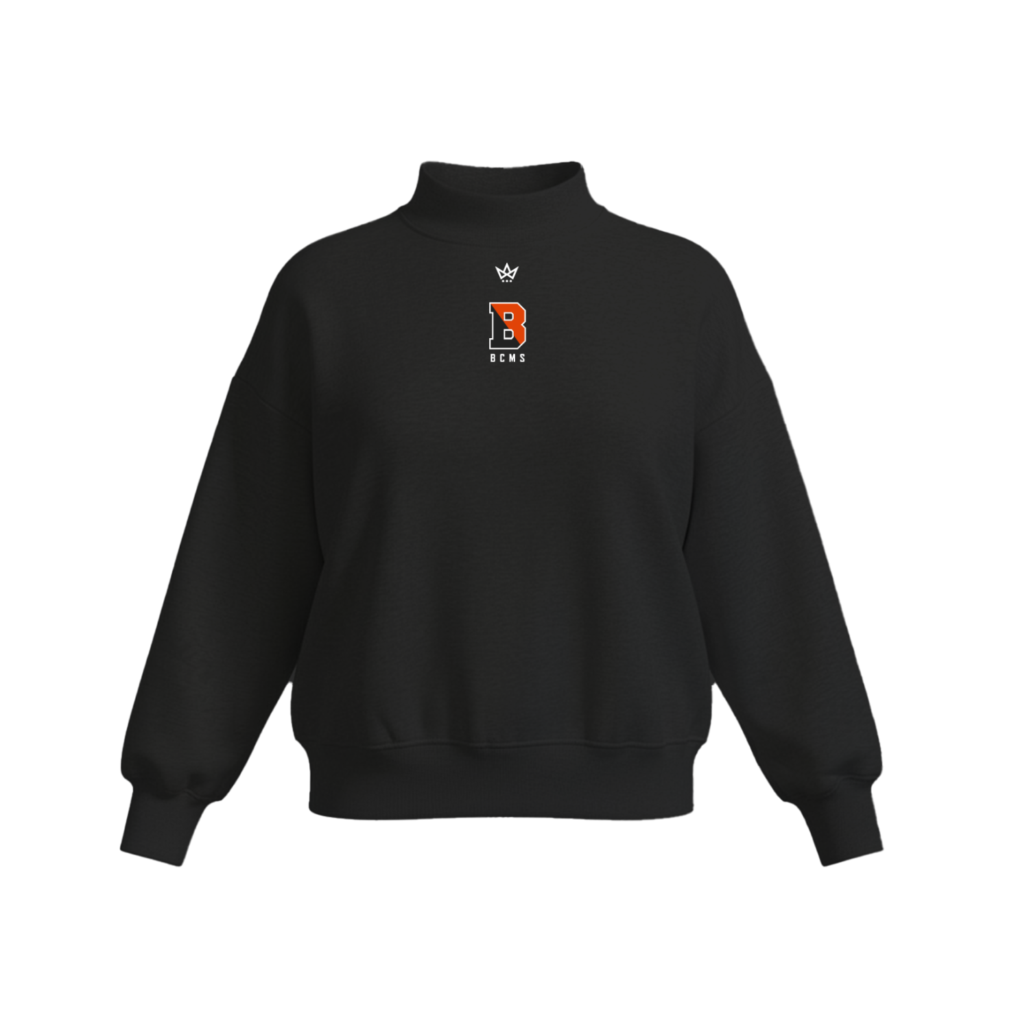 BETHLEHEM CENTRAL SCHOOL WOMEN'S COTTON FLEECE MOCKNECK [BLACK]