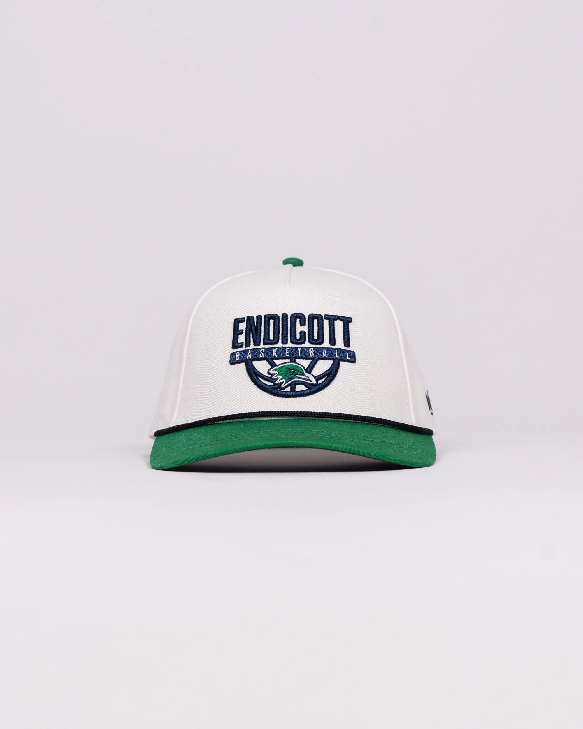 ENDICOTT WOMENS BASKETBALL STRUCTURED 5-PANEL SNAPBACK [GREEN BRIM]