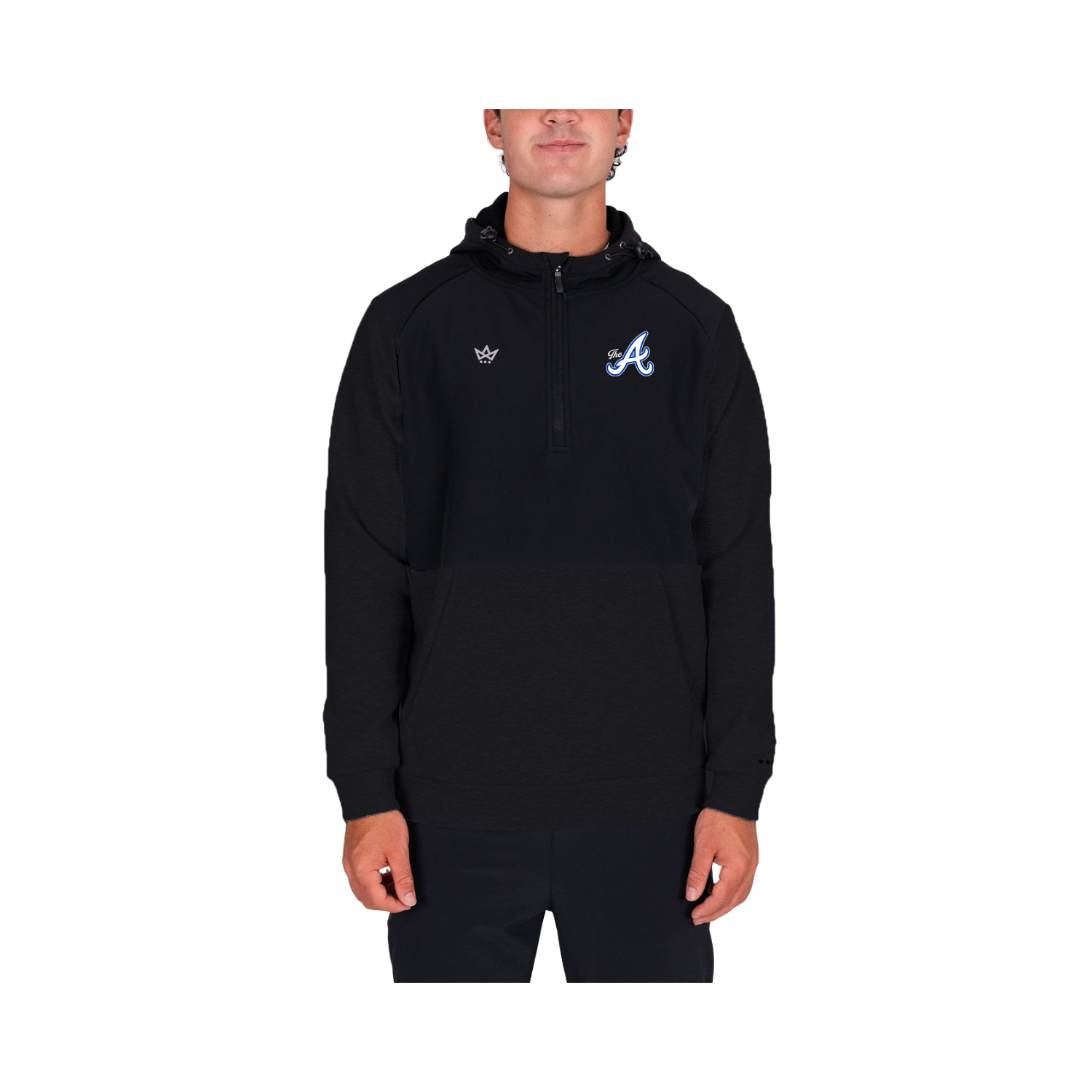 ALLSTARS ACADEMY BASEBALL ROYALKNIT PANELED HOODIE - ONYX/ONYX