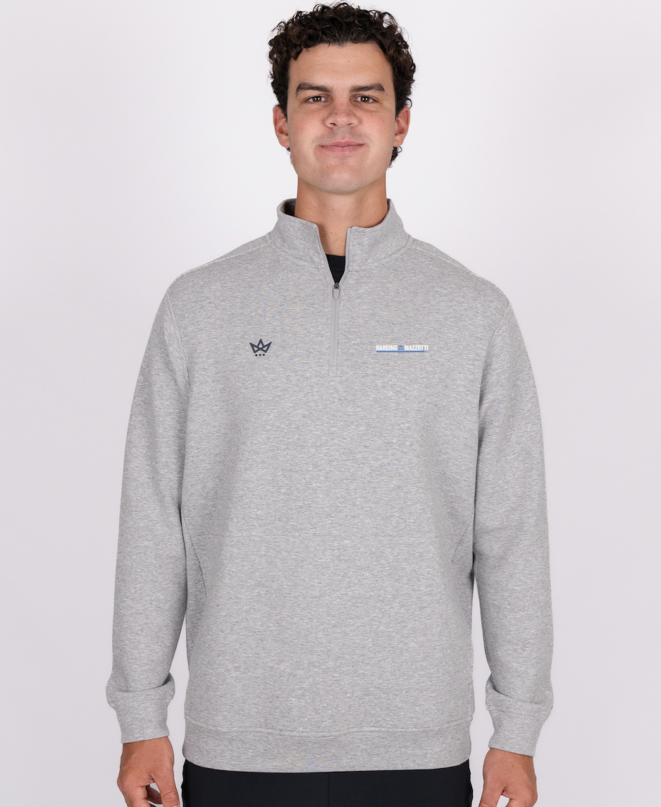 HARDING MAZZOTTI WINTER '25 ROYALKNIT QUARTER-ZIP - HEATHER STERLING