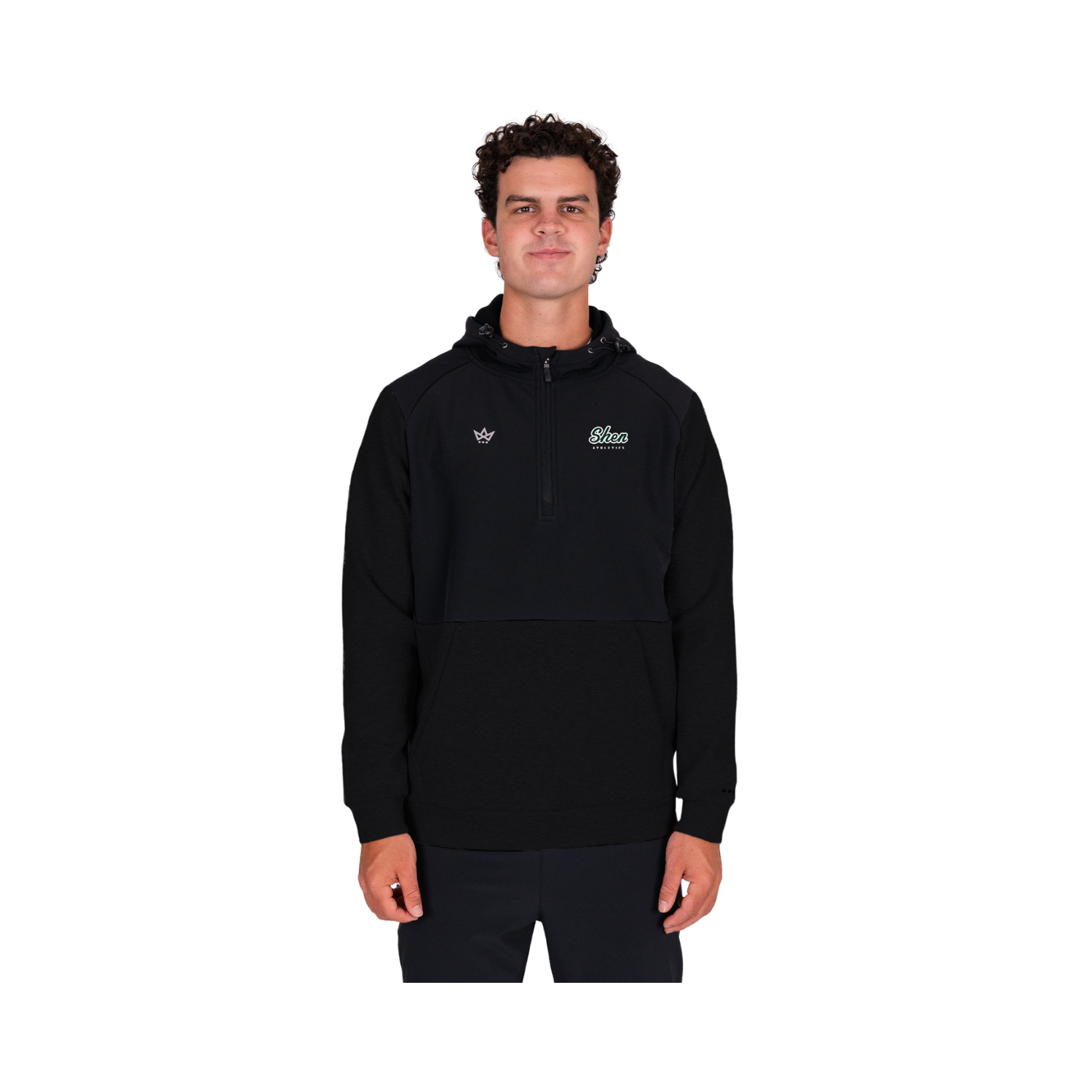 SHEN SCHOOL ROYALKNIT PANELED HOODIE - ONYX/ONYX
