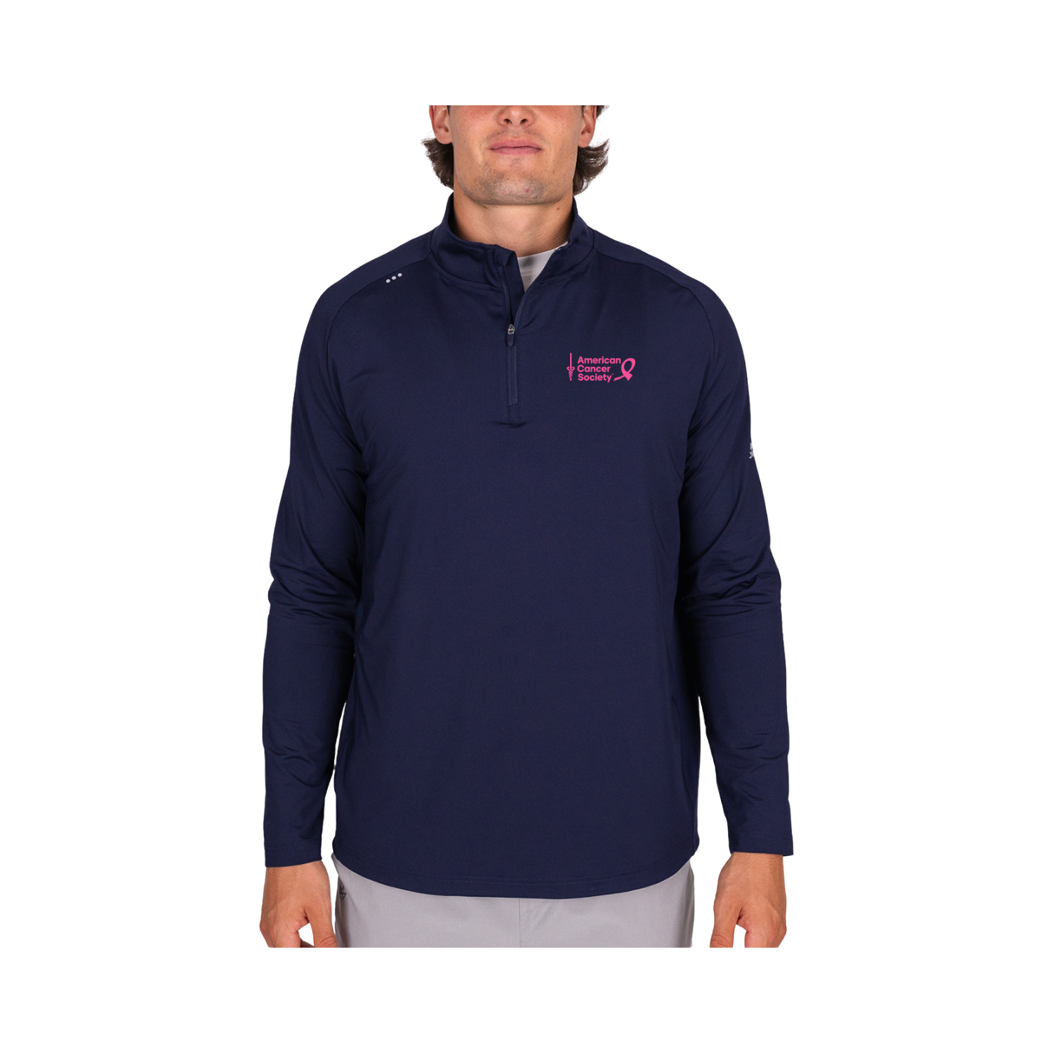AMERICAN CANCER SOCIETY ASCENSION  QUARTER-ZIP - NAVY