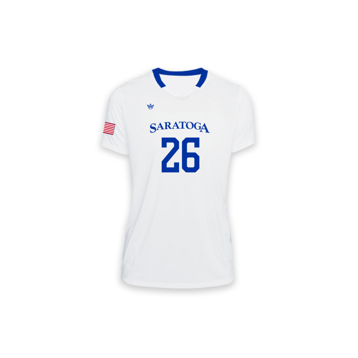 SARATOGA VOLLEYBALL WOMEN'S VOLLEYBALL SS V-NECK JERSEY	 - WHITE