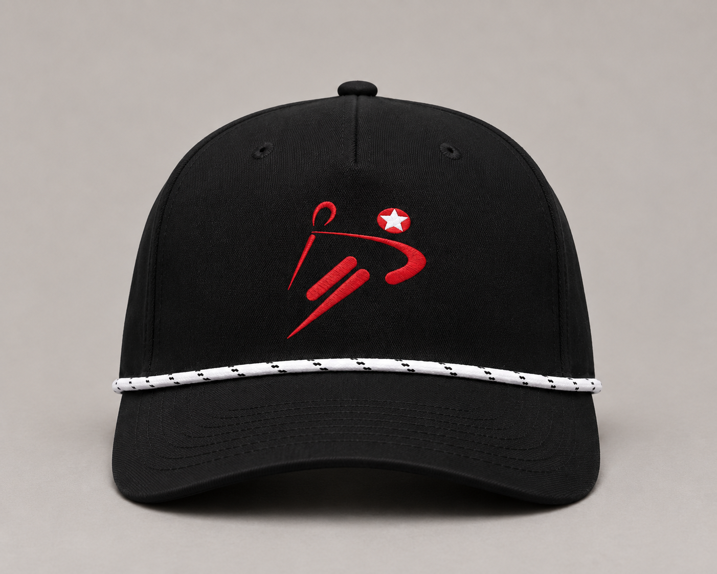 LEADING EDGE STRUCTURED 5-PANEL ROPE SNAPBACK - BLACK