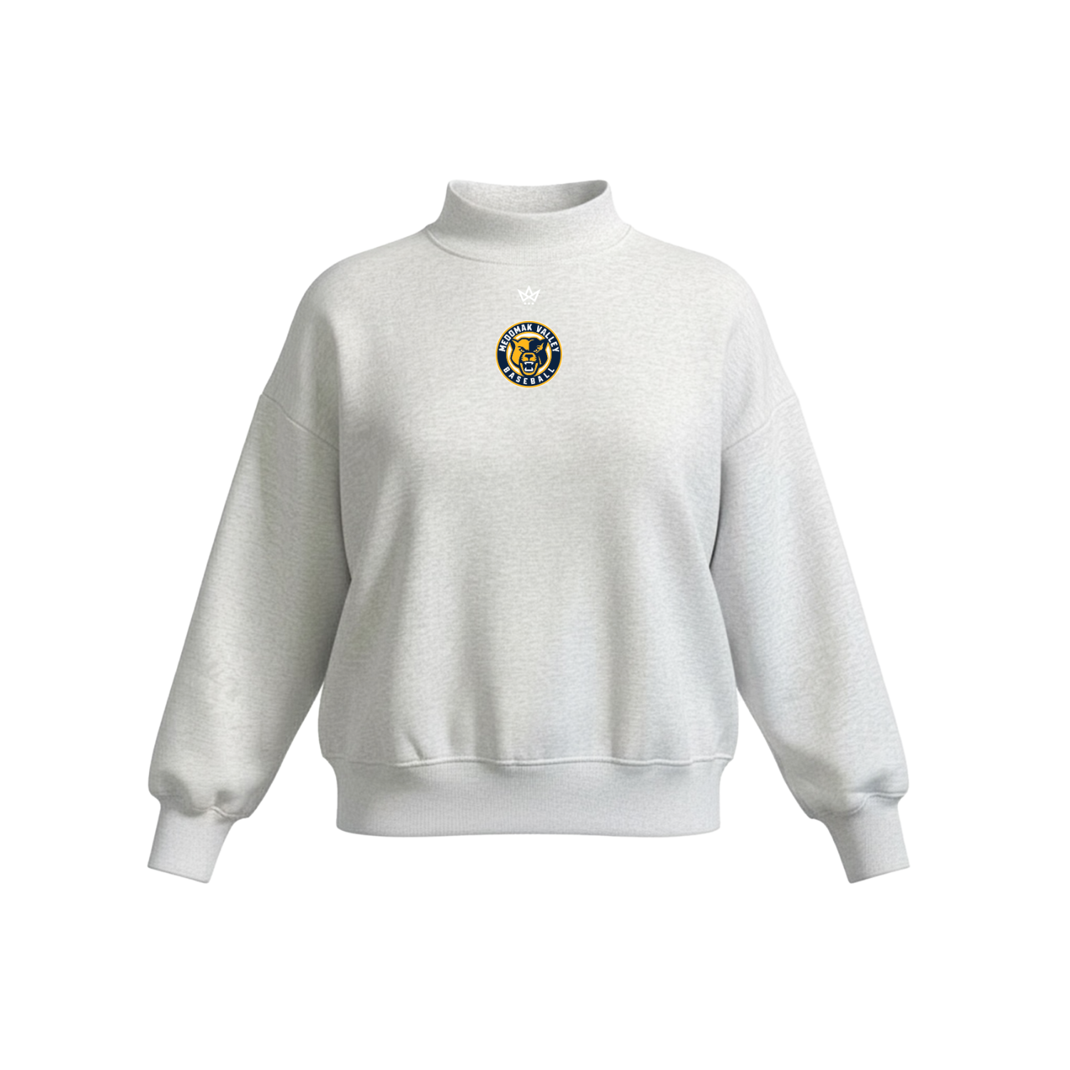 MEDOMAK VALLEY BASEBALL WOMEN'S COTTON FLEECE MOCKNECK [ASH]