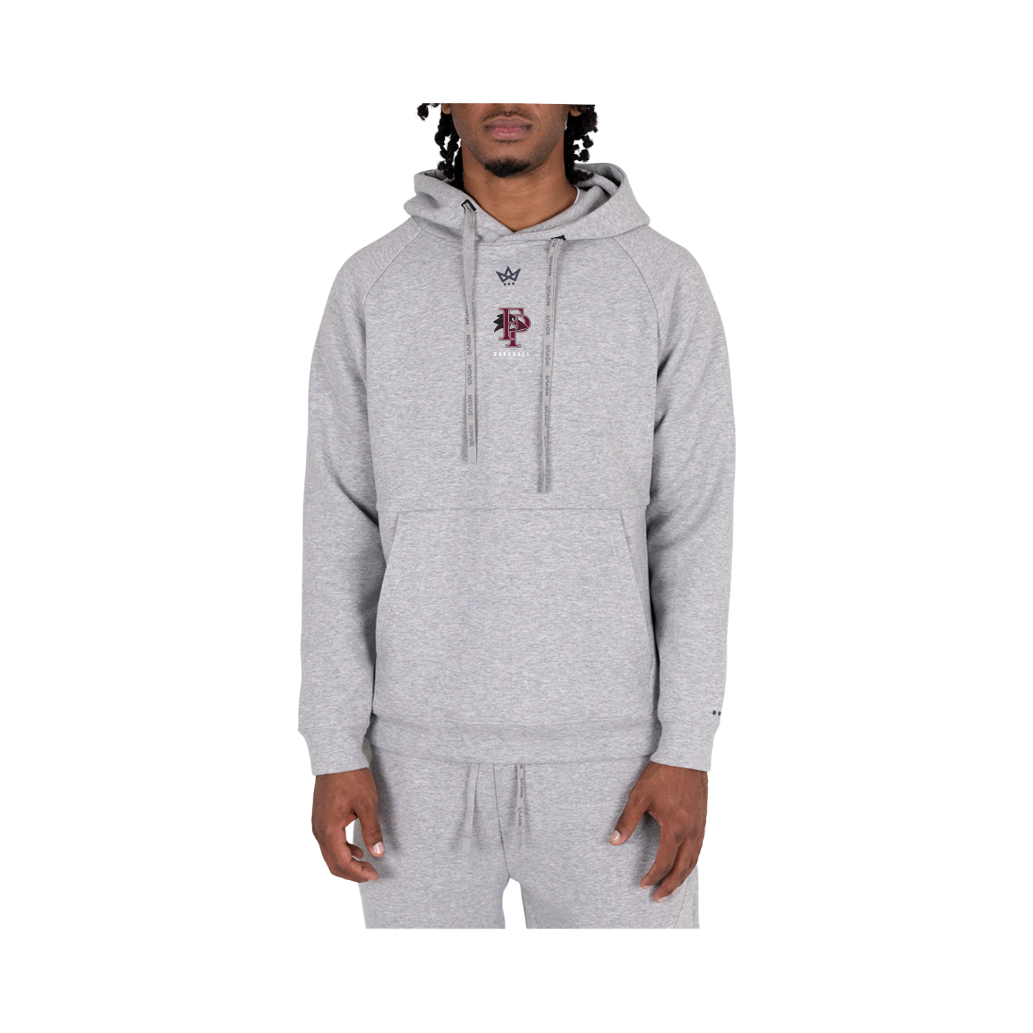 FRANKLIN PIERCE BASEBALL ROYALKNIT HOODIE - STERLING HEATHER